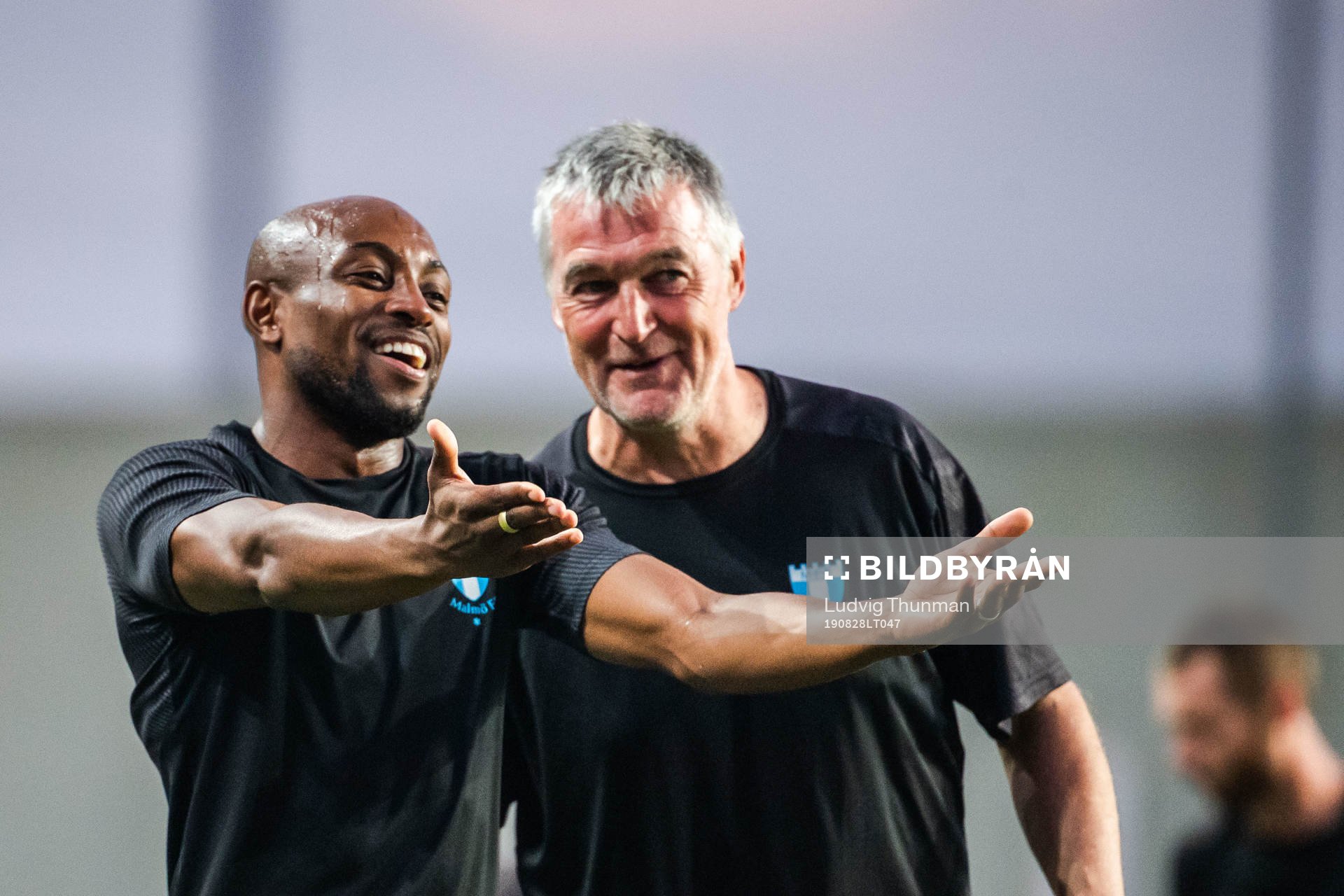 Fouad Bachirou and Rob Kelly, assistant coach of Malmö FF