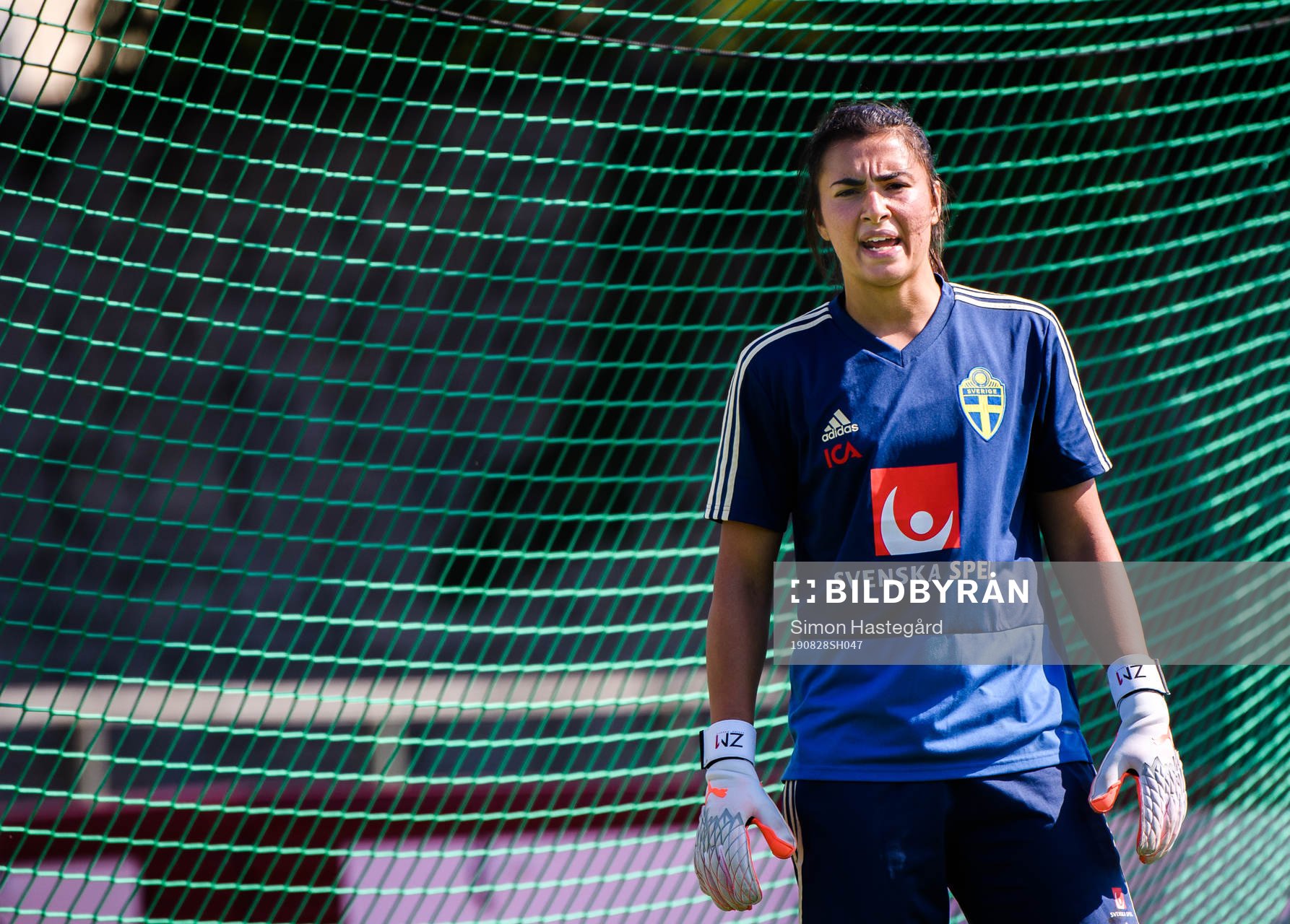 Goalkeeper Zecira Musovic of the Swedish national women