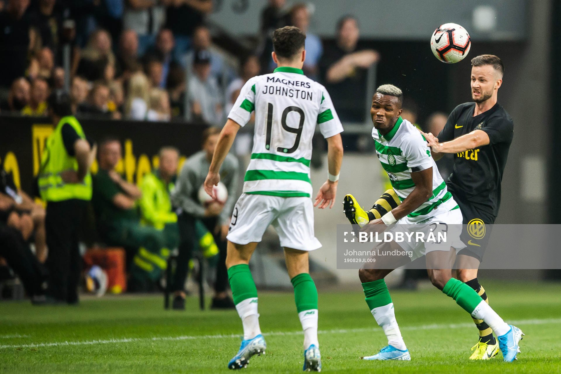 Boli Bolingoli of Celtic and Robert Lundström of AIK