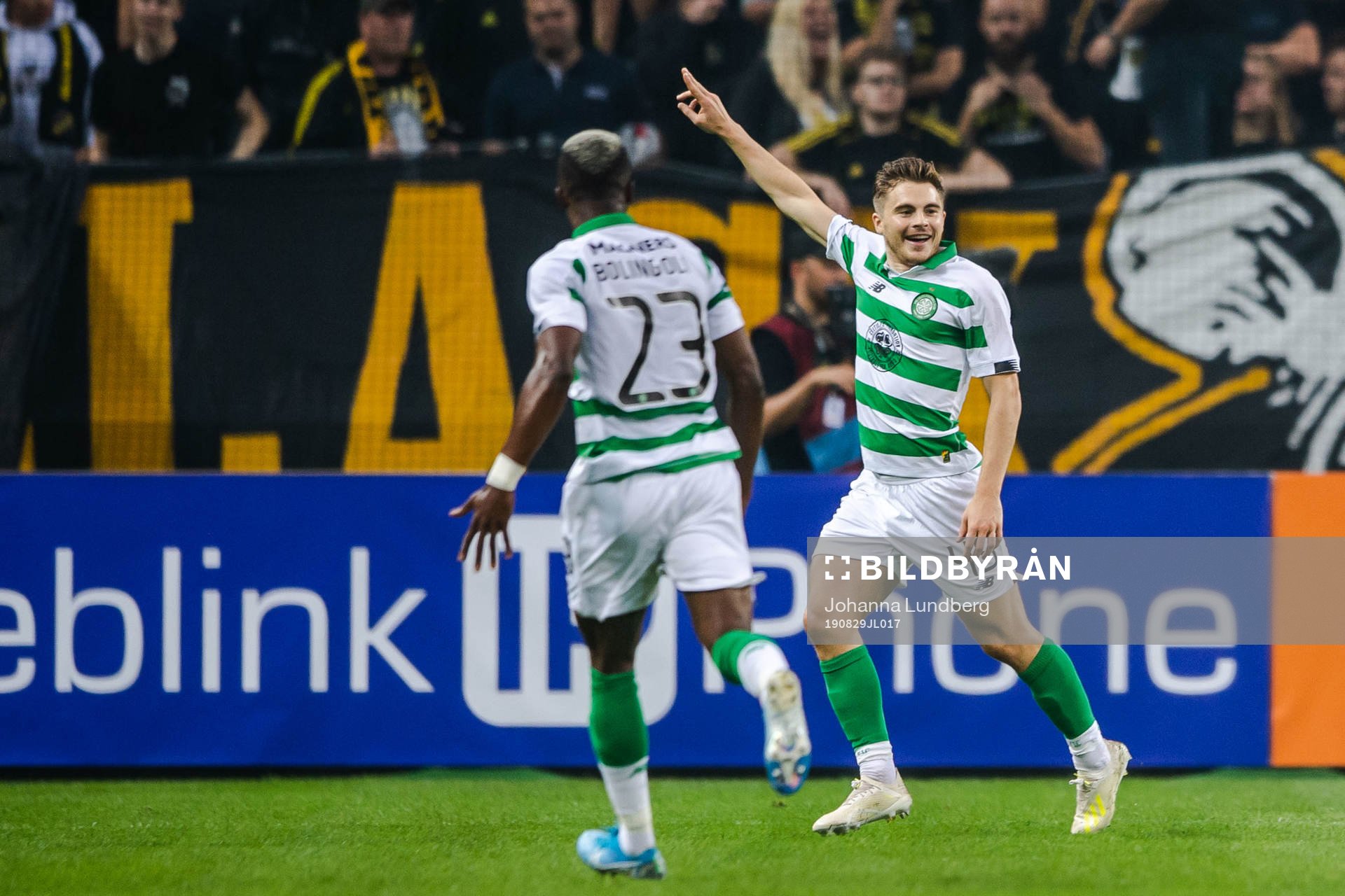 James Forrest of Celtic celebrates