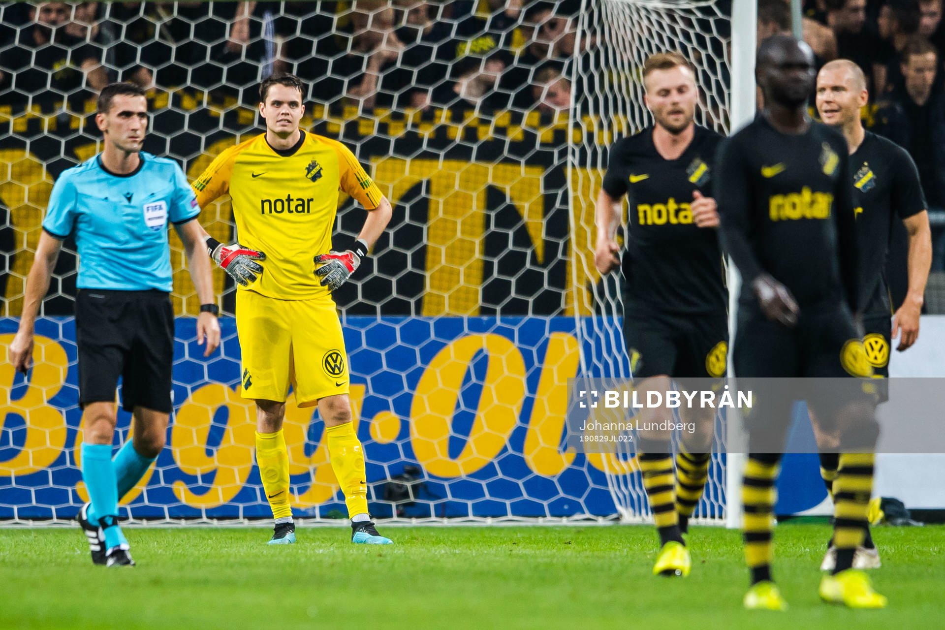 Goalkeeper Oscar Linnér of AIK looks dejected