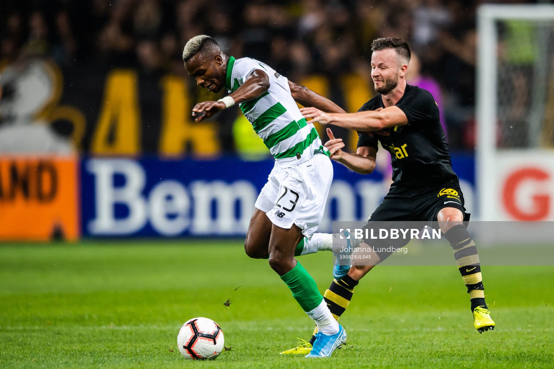 Boli Bolingoli of Celtic and Robert Lundström of AIK