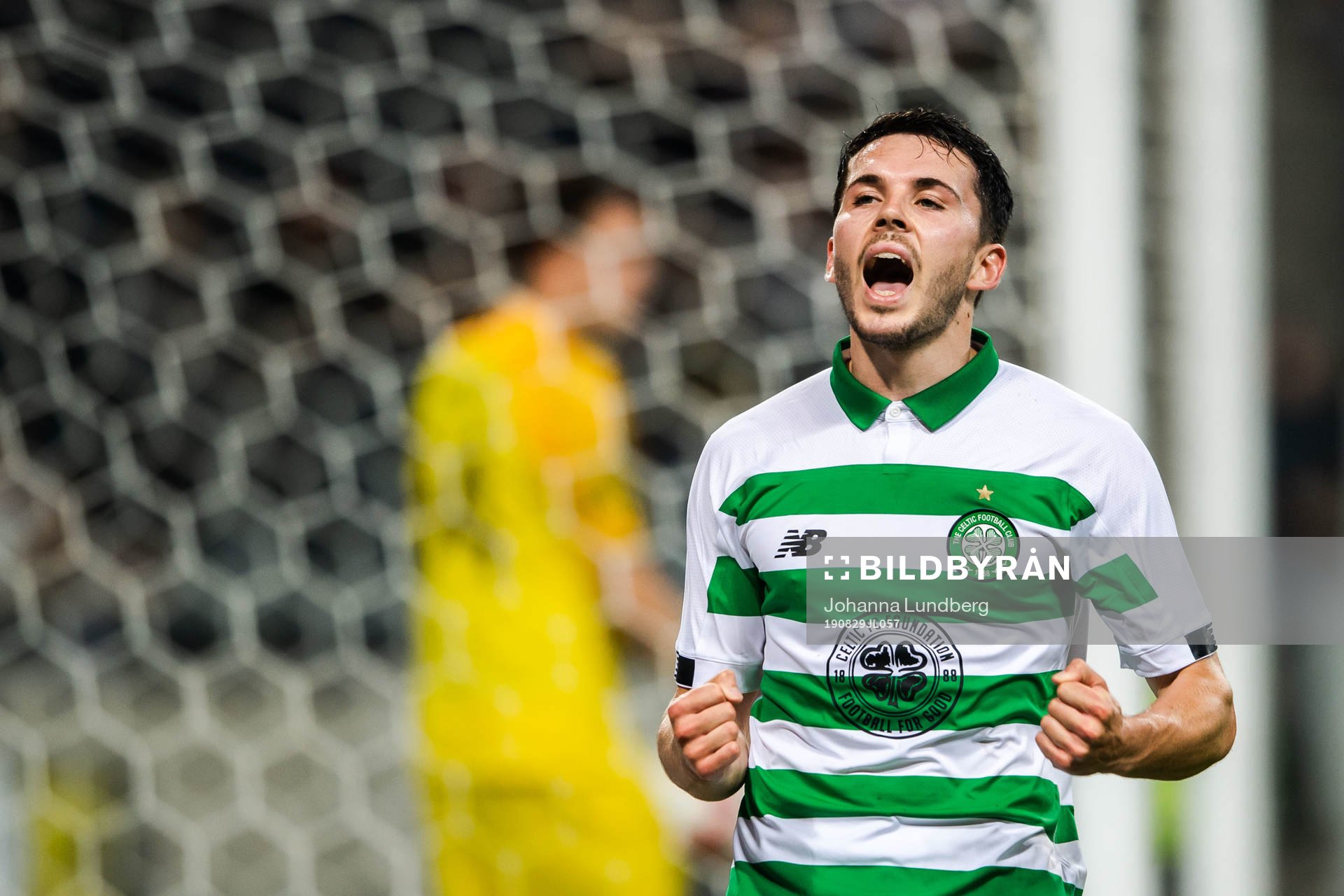 Lewis Morgan of Celtic celebrates