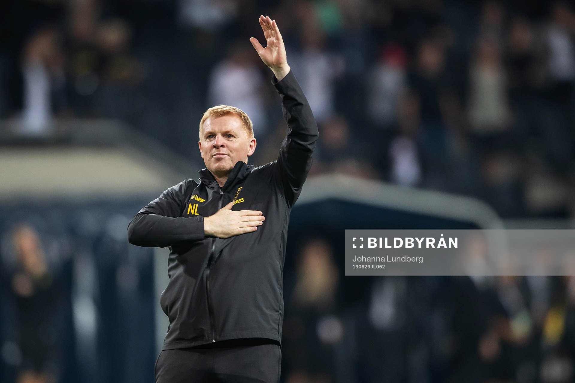 Neil Lennon, head coach of Celtic celebrates
