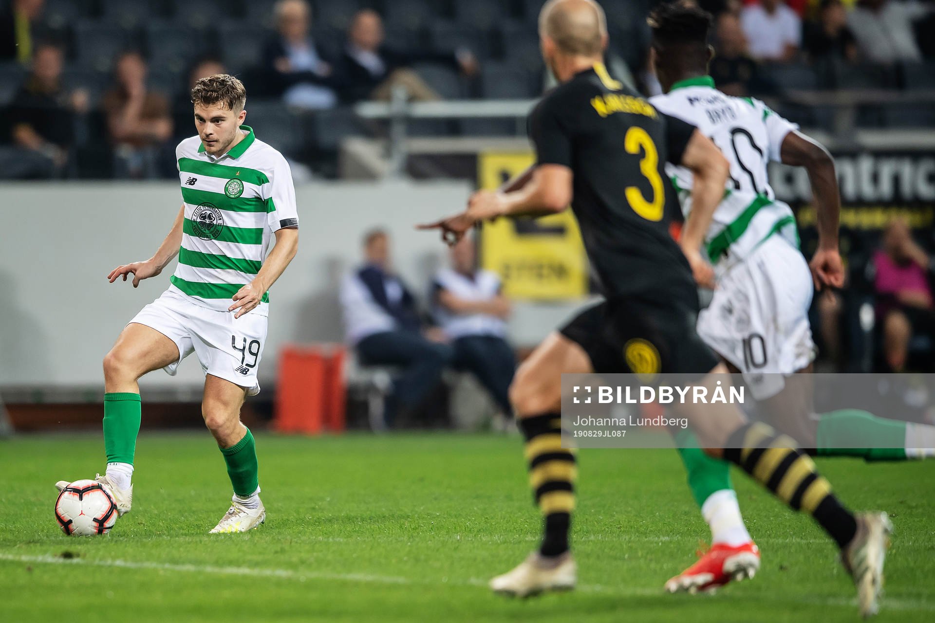 James Forrest of Celtic during the Europa League qualifying match between AIK and Celtic on August 29, 2019 in Stockholm.