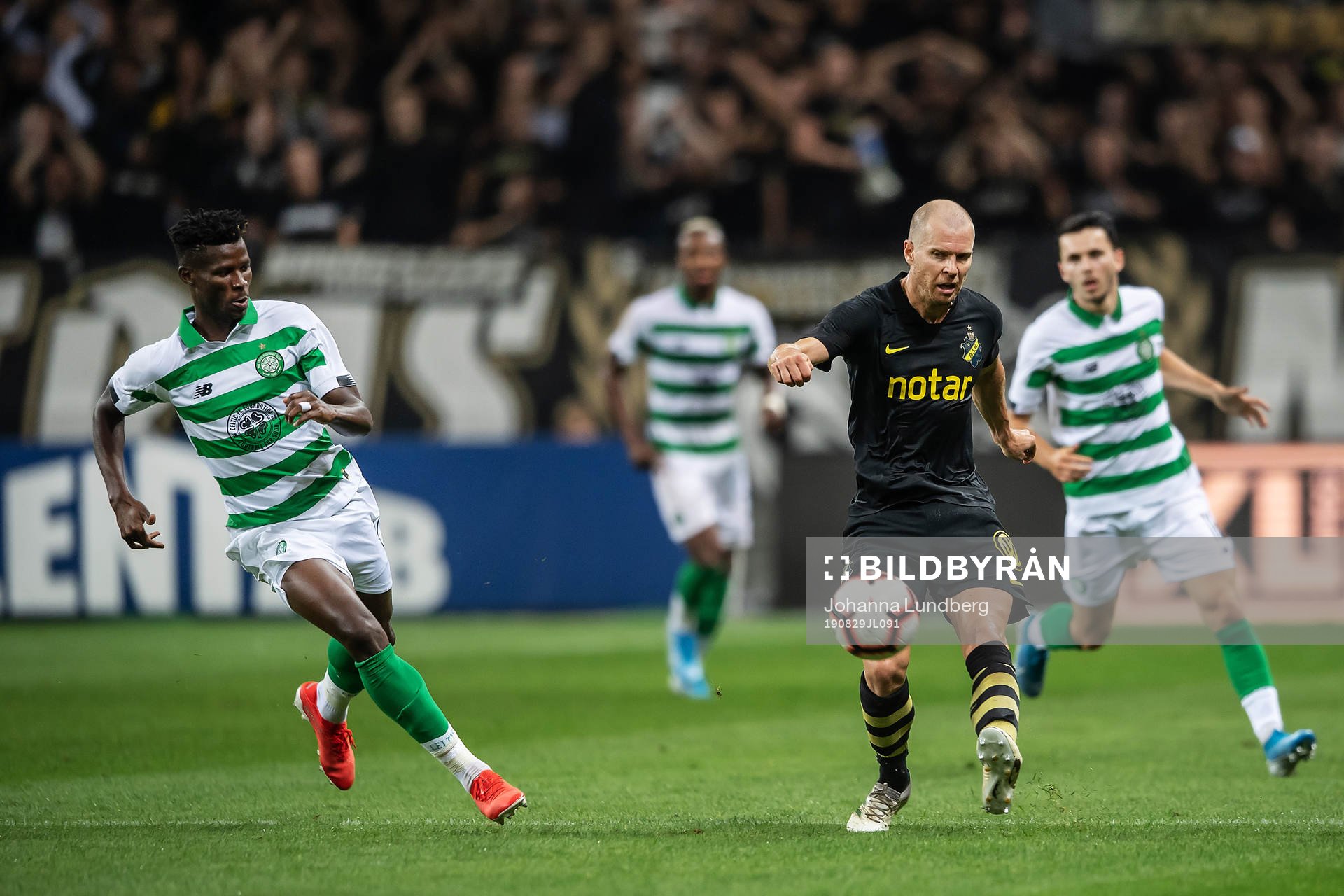 Vakound Issouf Bayo of Celtic and Per Karlsson of AIK