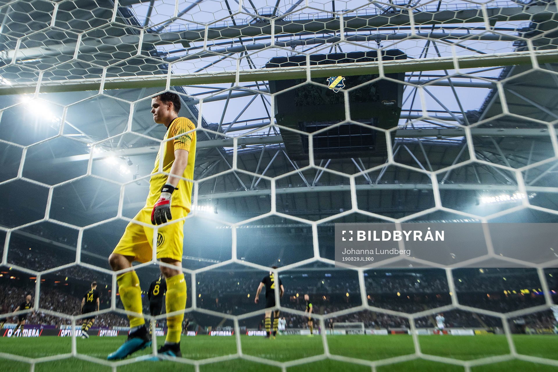 goalkeeper Oscar Linnér of AIK looks dejected
