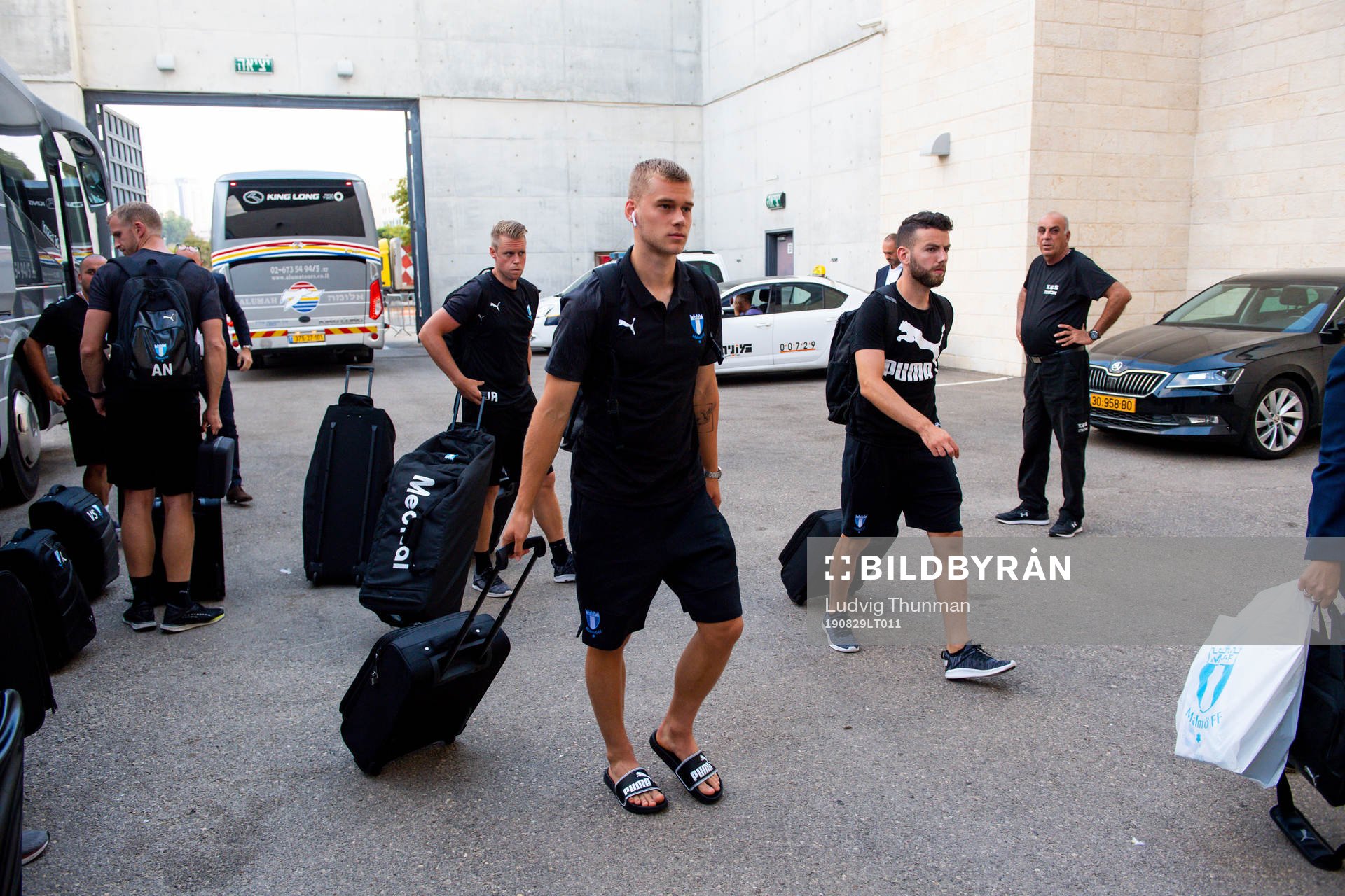 Felix Beijmo of Malmö FF arrives to the arena