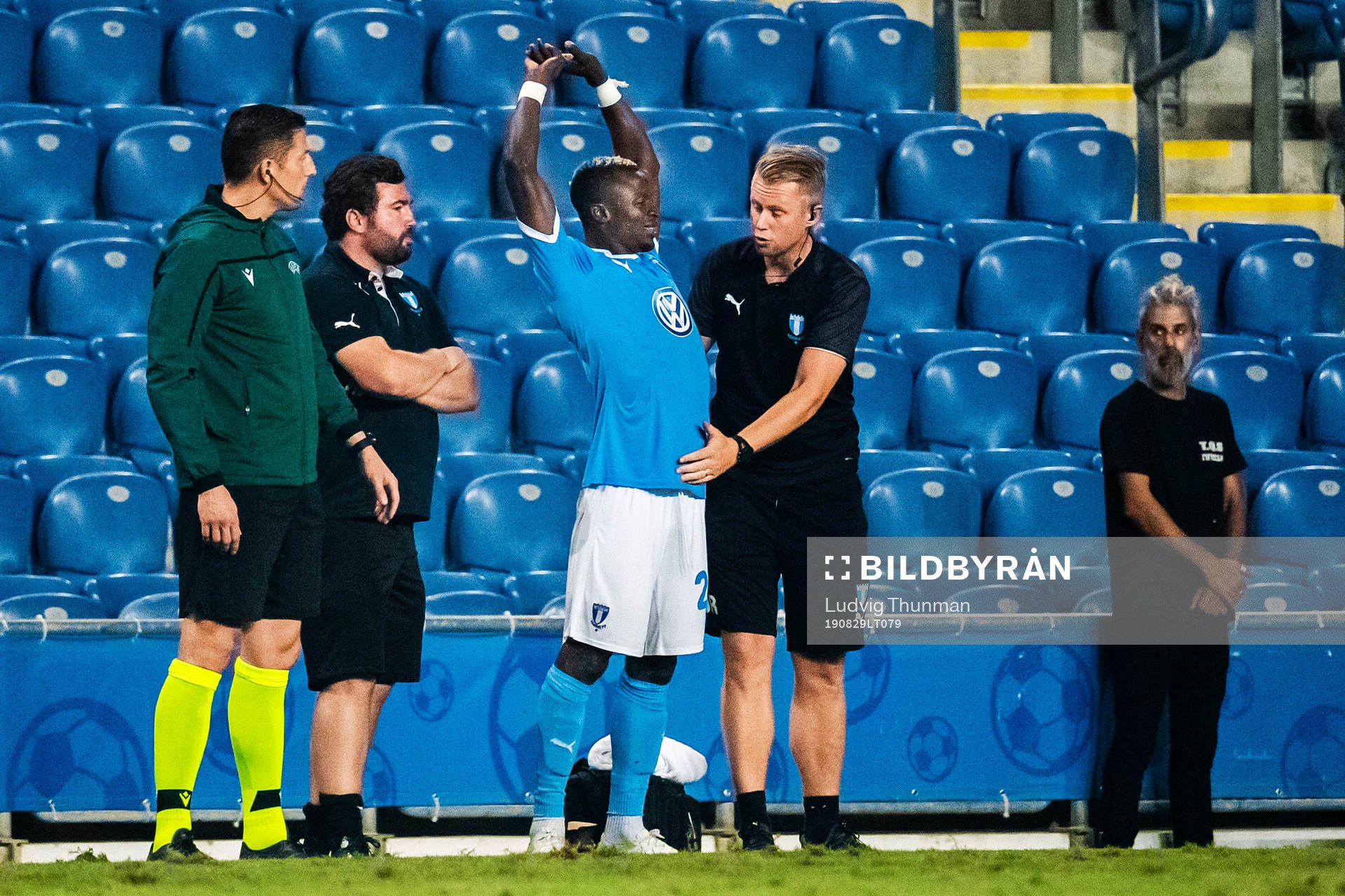 Bonke Innocent and physiotherapist Jesper Robertsson of
