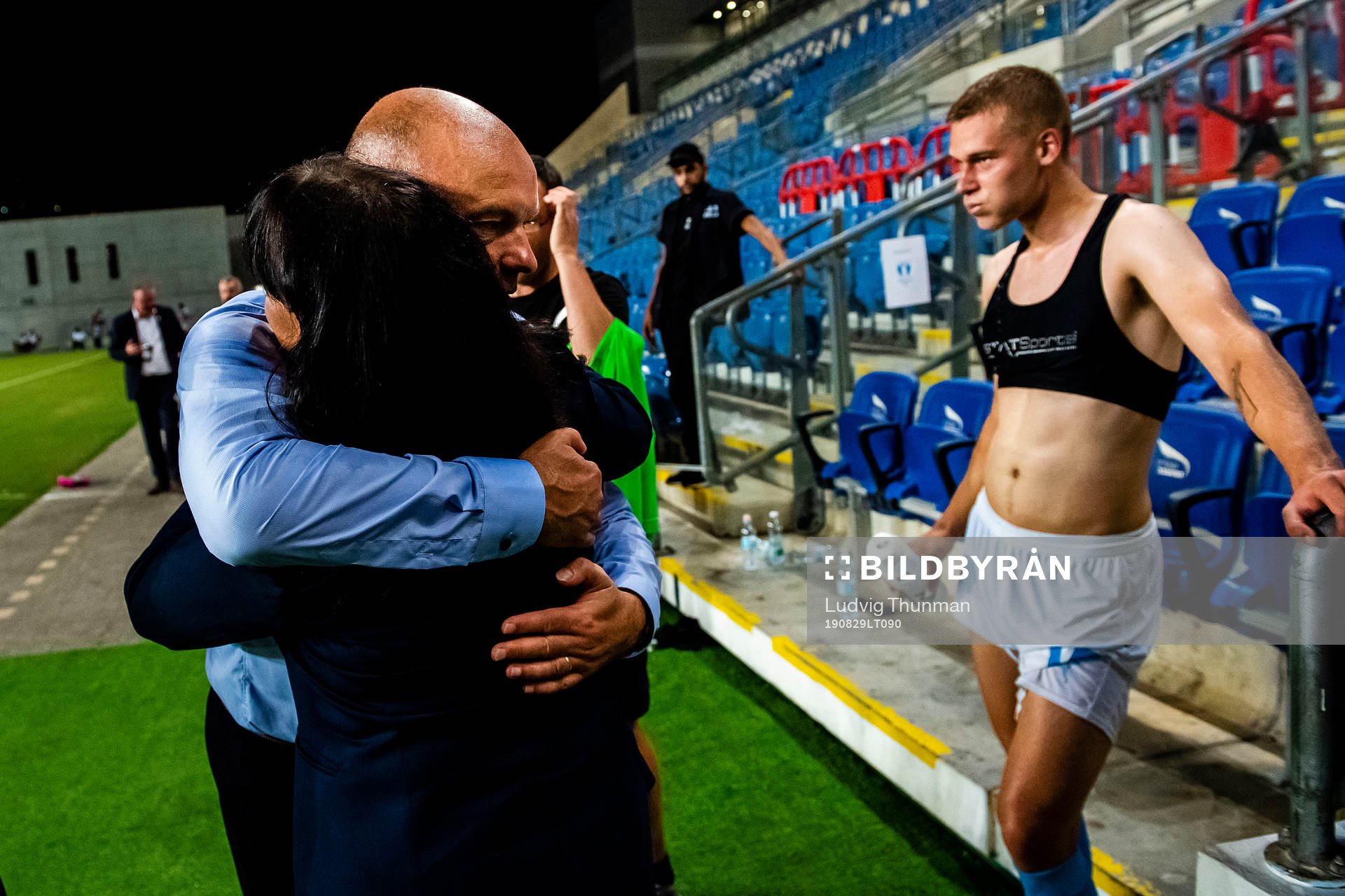 Anna-Maj Jensen and Uwe Rösler, head coach of Malmö FF
