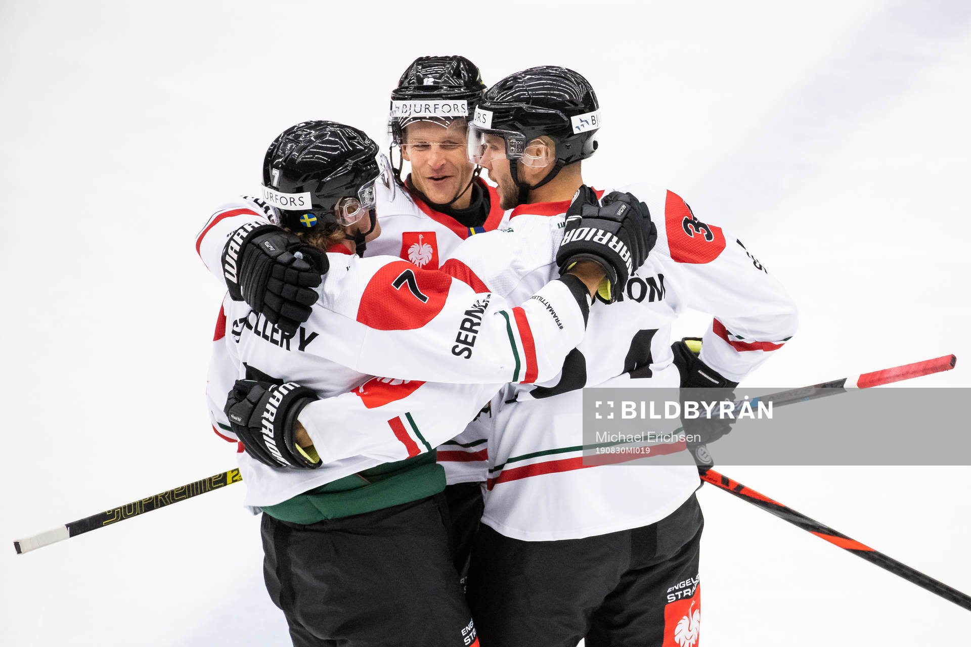 Theodor Lennström of Frölunda celebrates scoring 1-0 with