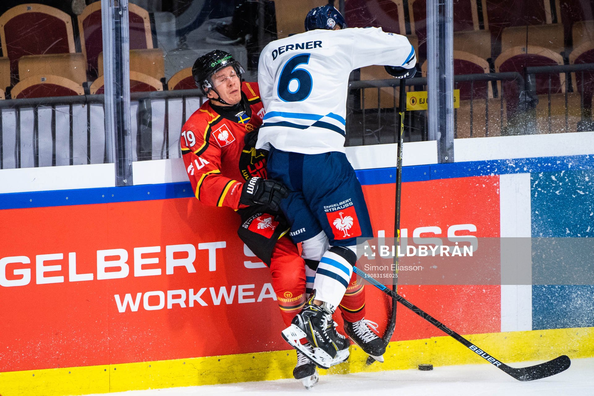 Joonas Jalvanti of Luleå and Lukas Derner of Liberec