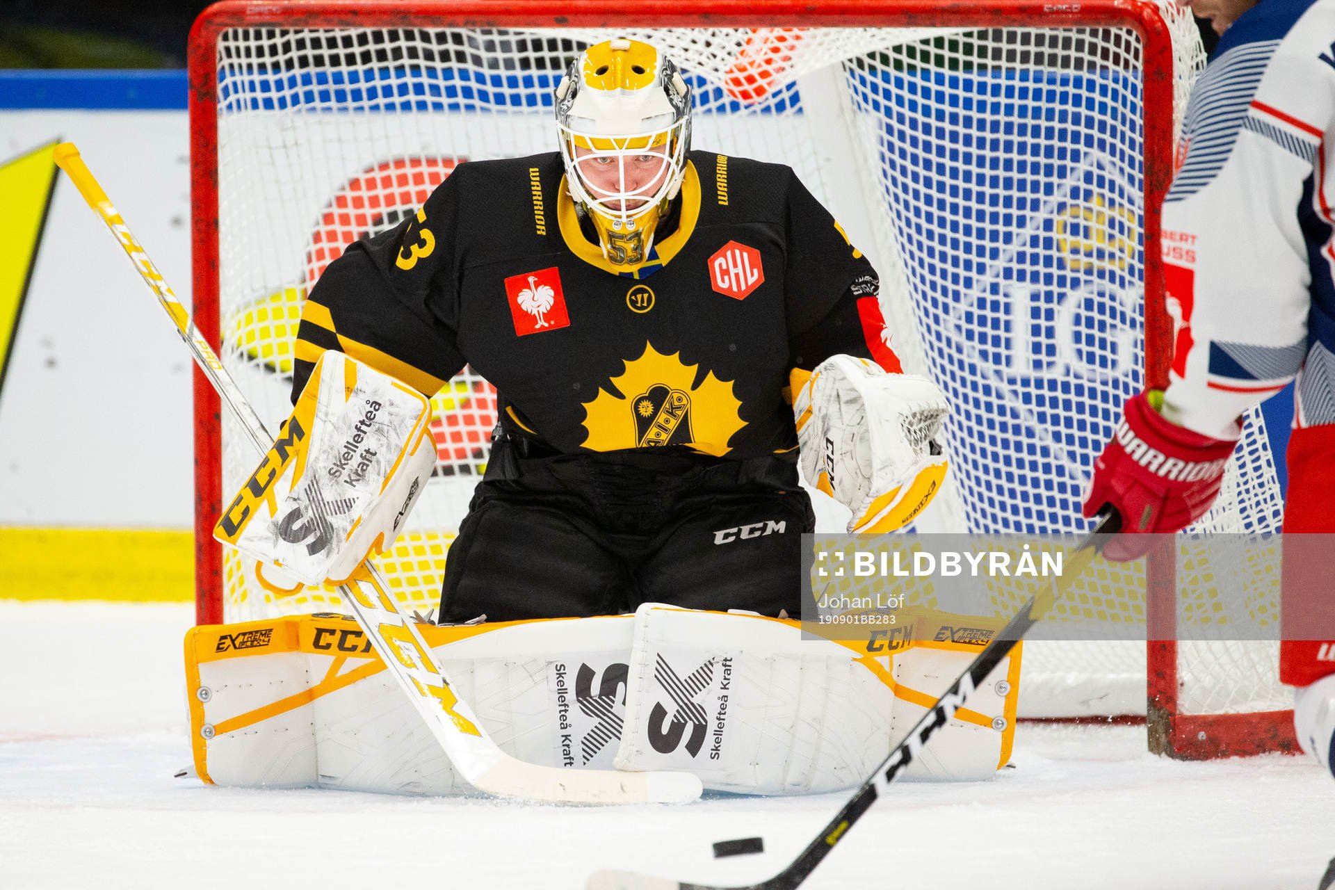 Goalkeeper Oskar Östlund of Skellefteå