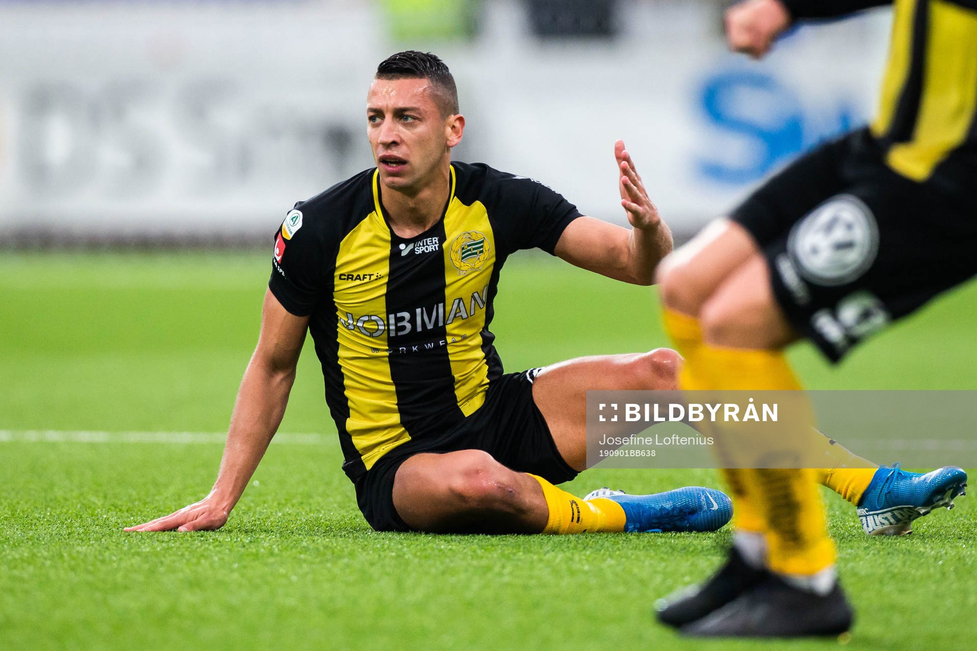 Hammarbys Nikola Djurdjic reagerar