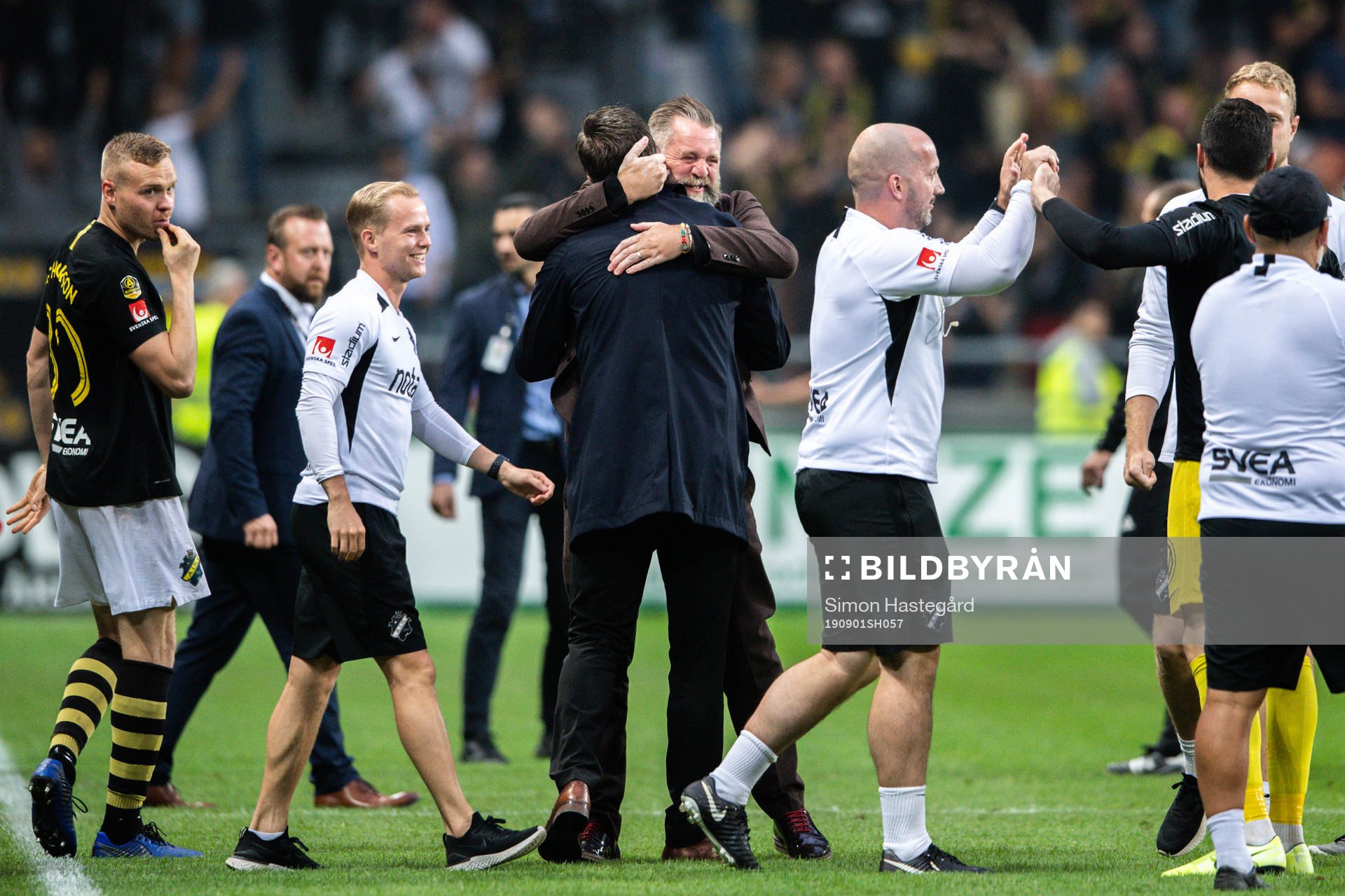 s tränare Rikard Norling och sportchef Björn Wesström