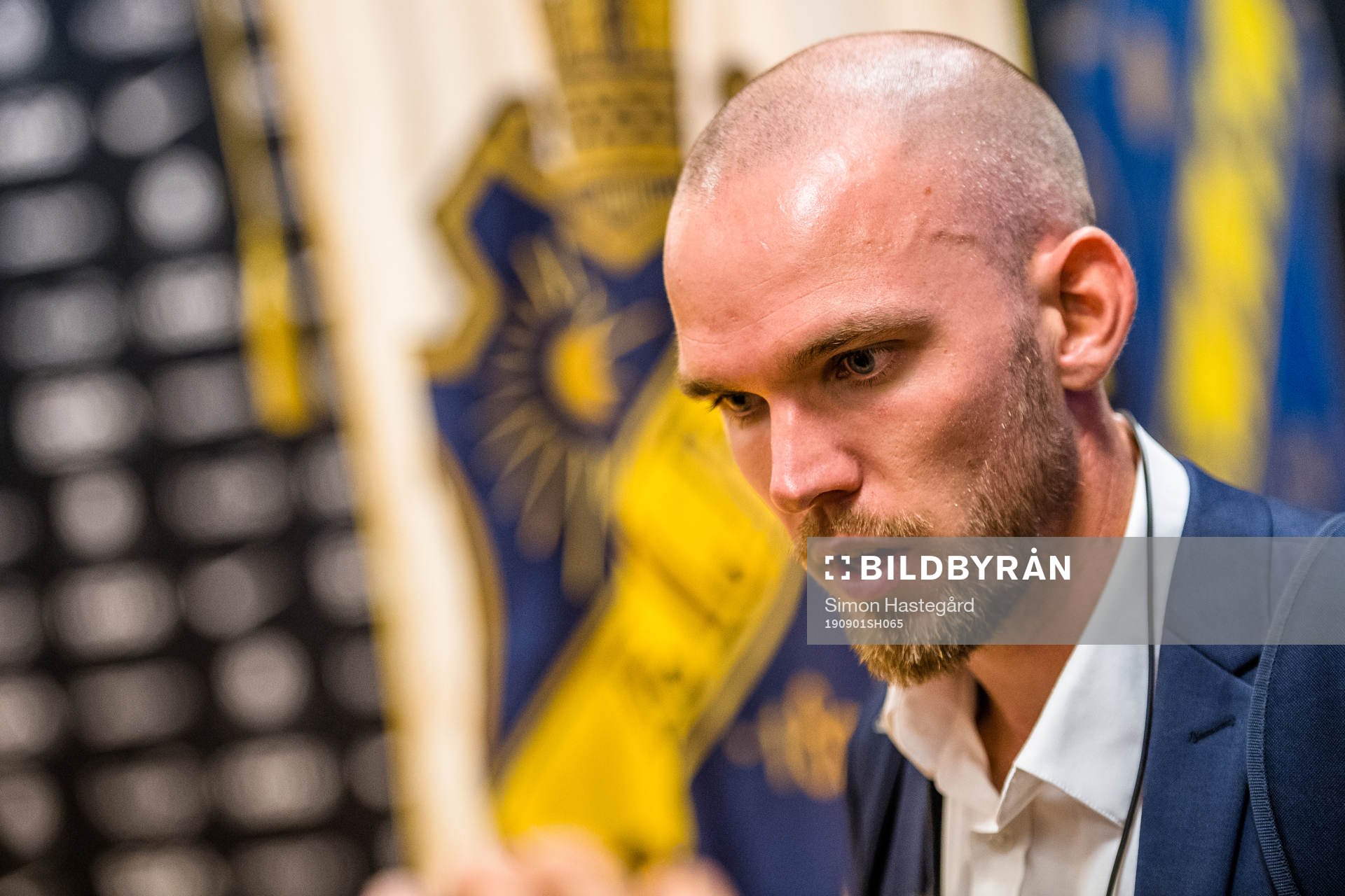 Djurgårdens Marcus Danielson i mixade zonen