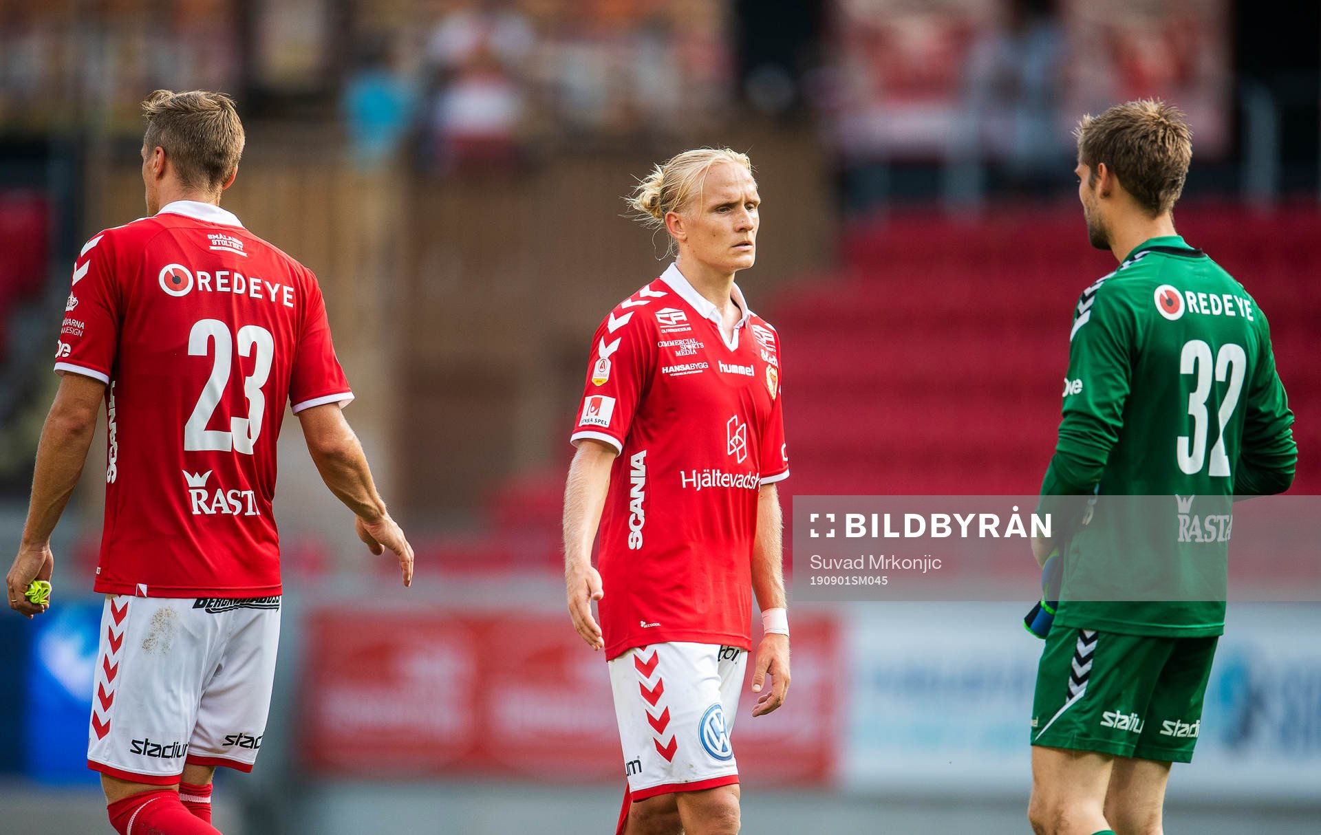 Kalmars Viktor Elm, Henrik Löfkvist och målvakt Lucas