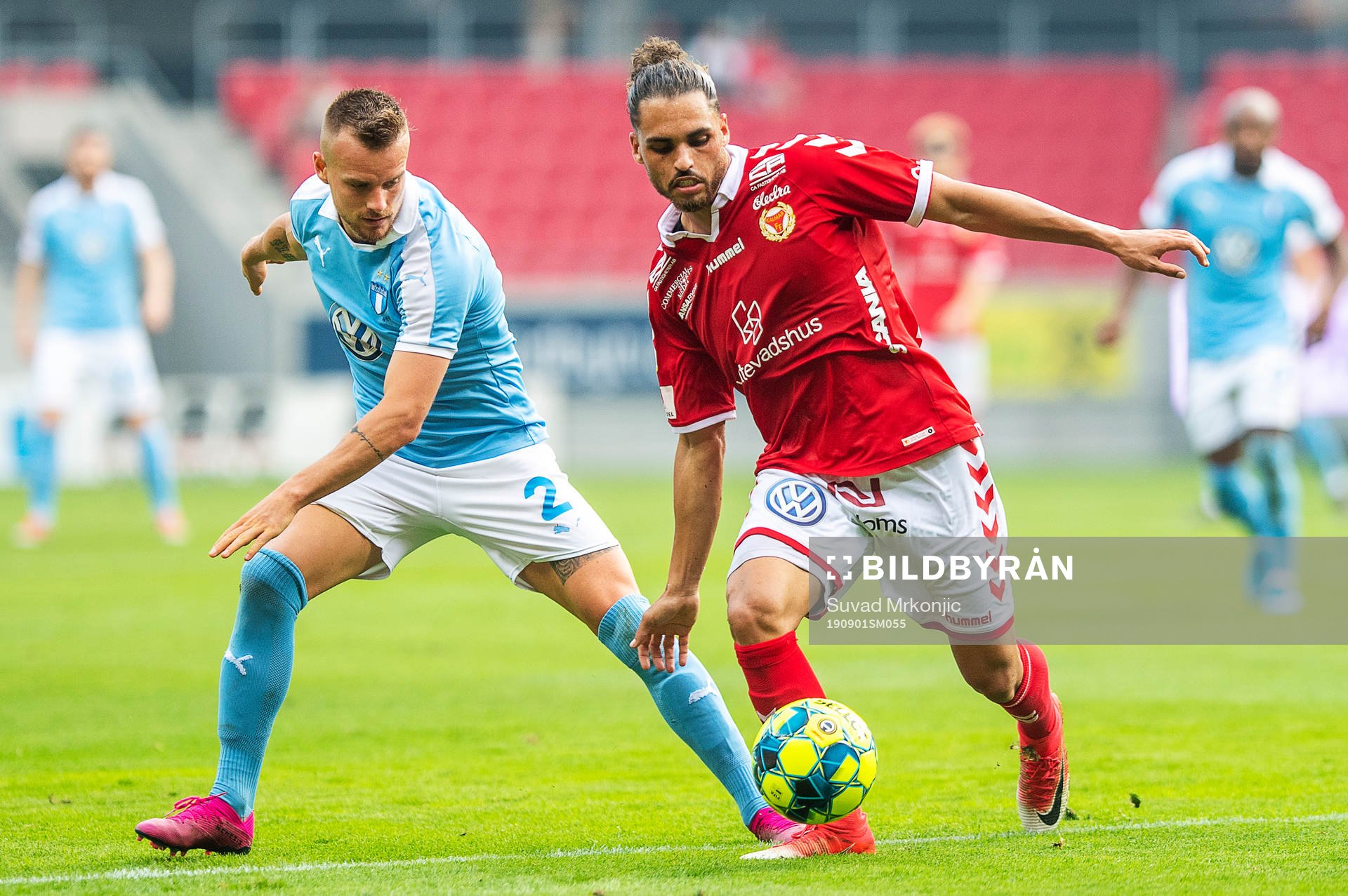 Kalmars Alexander Jakobsen och Malmö FFs Eric Larsson