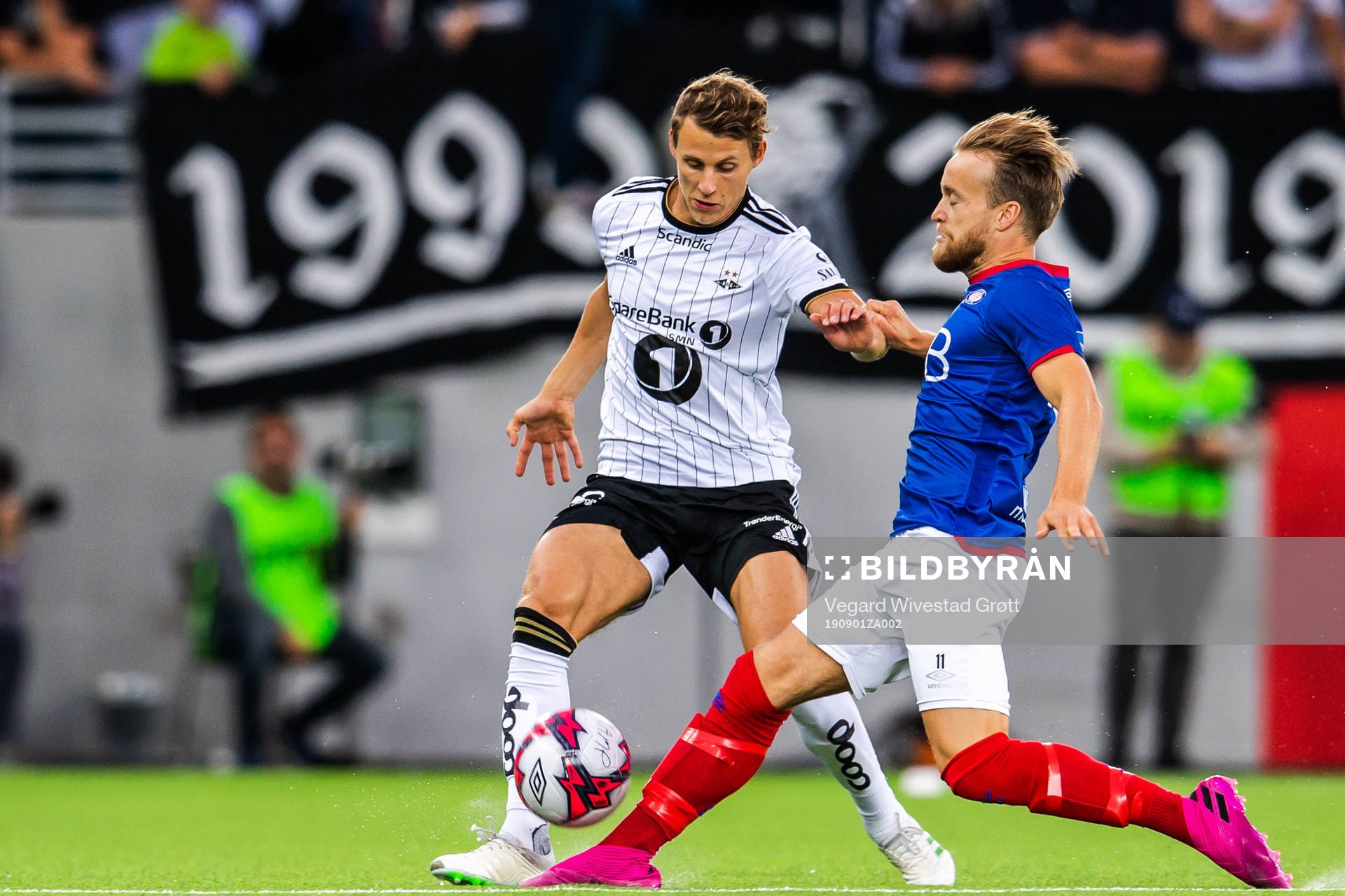 Vegar Eggen Hedenstad of Rosenborg and Bård Finne of