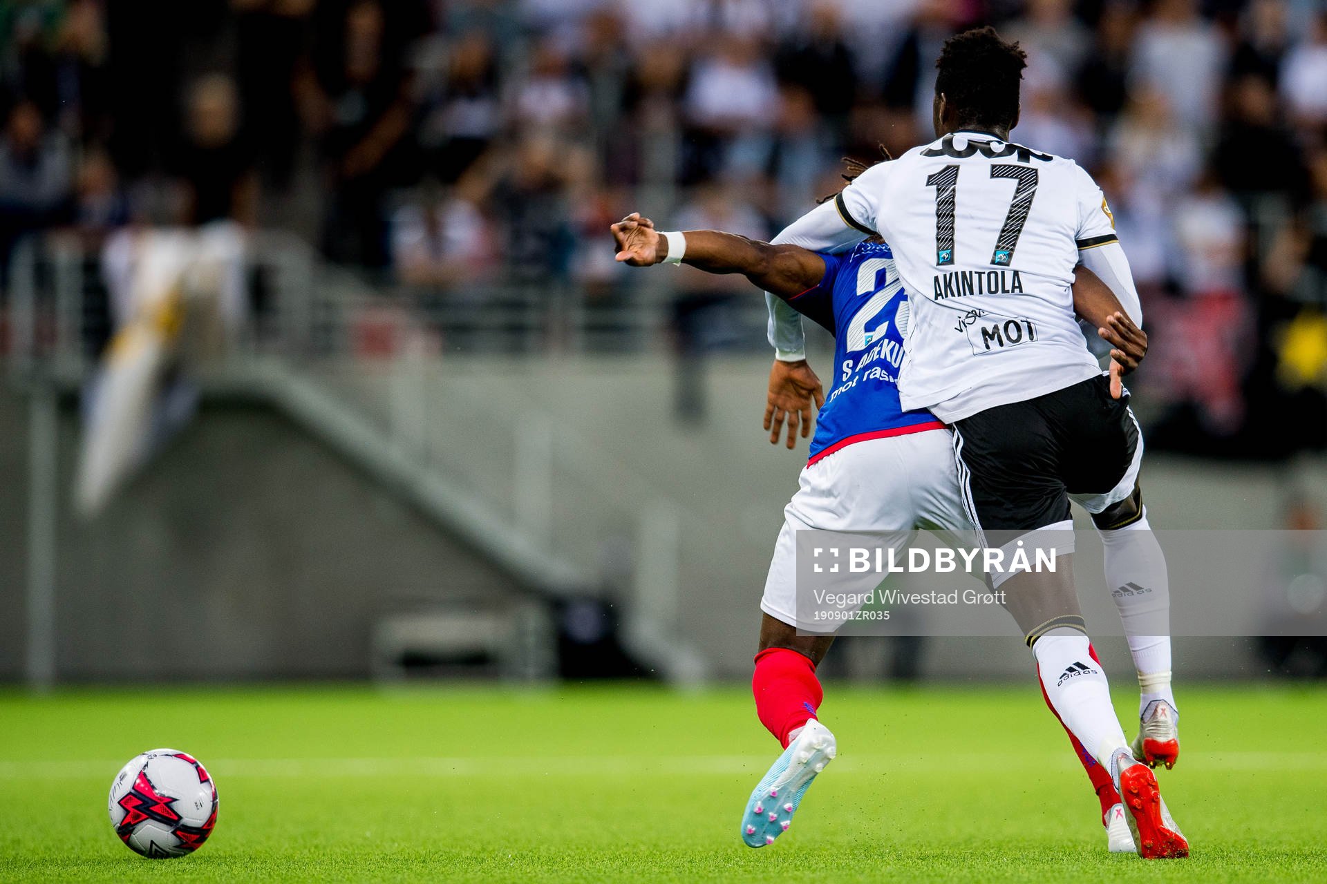 Sam Adekugbe of Vålerenga and Babajide David Akintola of
