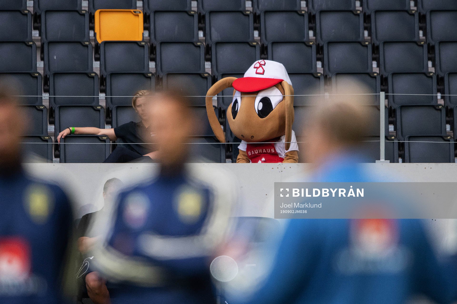 A mascot in the stands