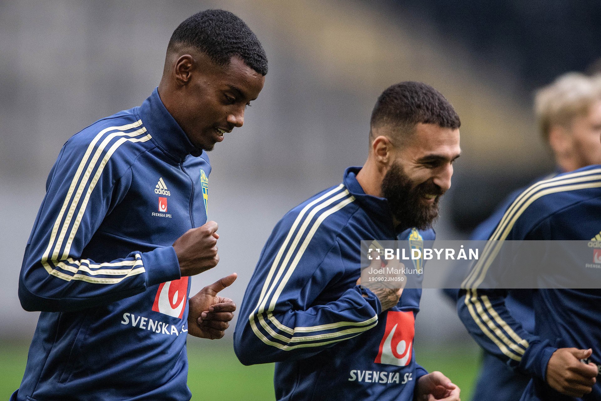 Alexander Isak and Jimmy Durmaz of the Swedish national