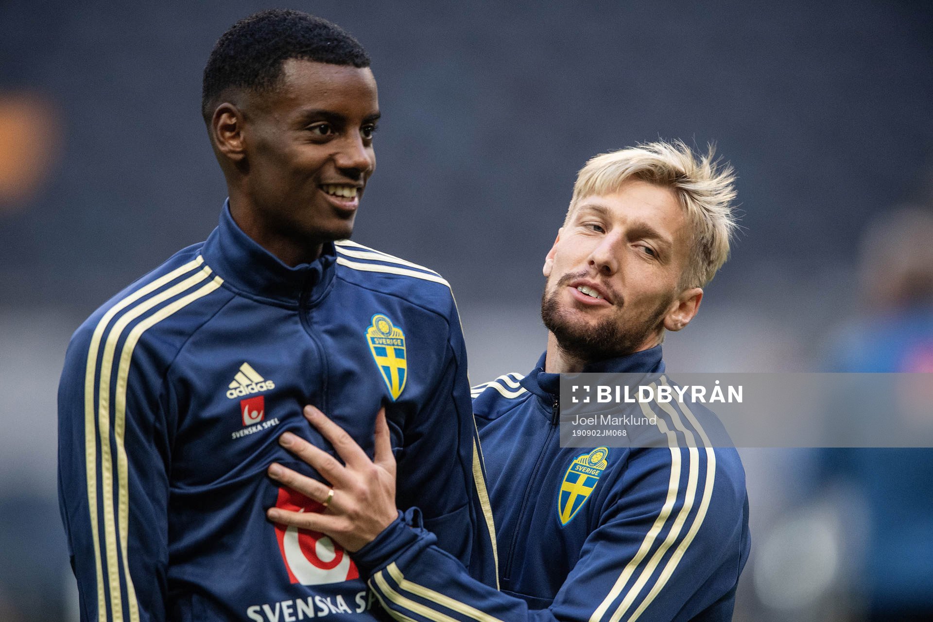 Alexander Isak and Emil Forsberg of the Swedish national