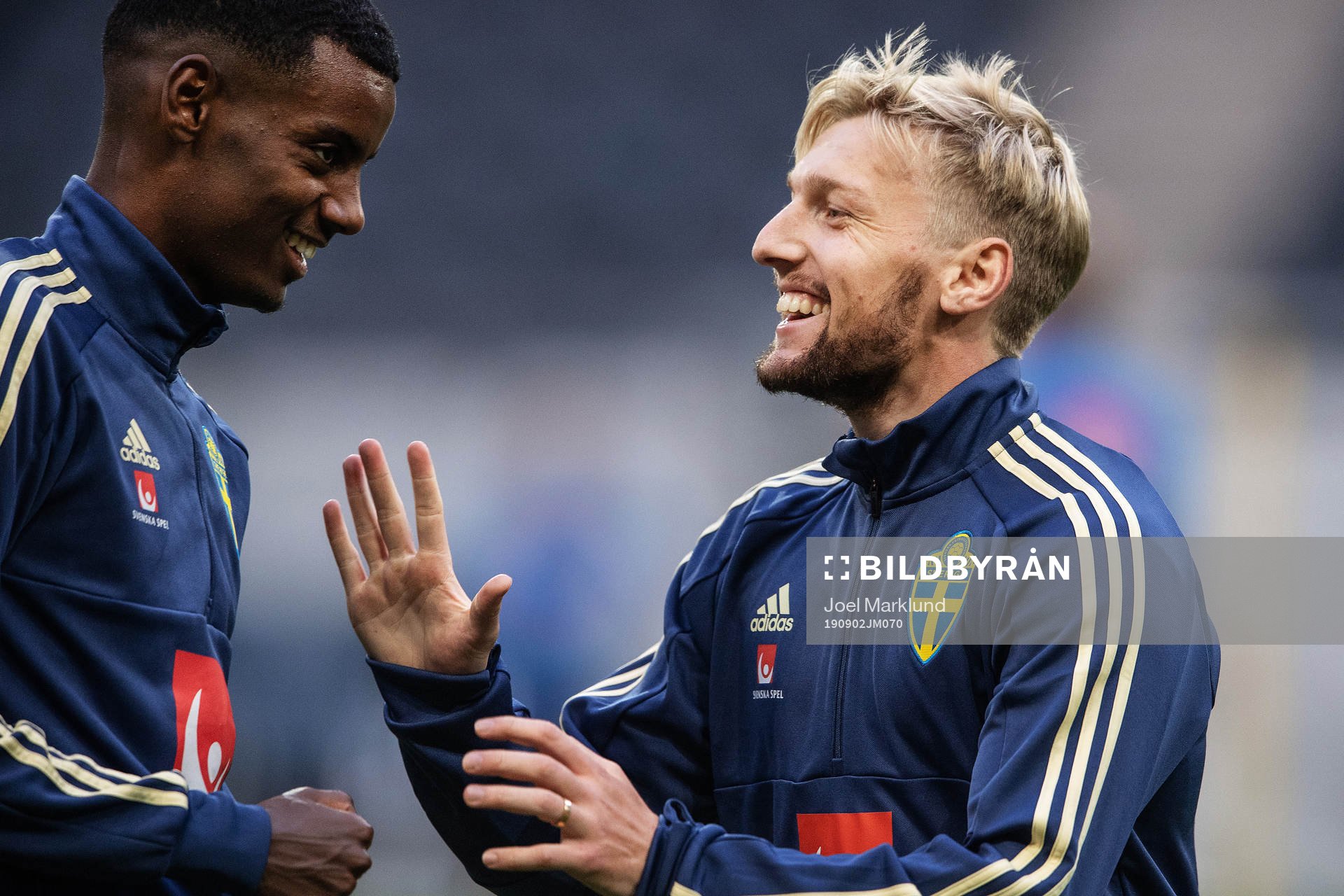 Alexander Isak and Emil Forsberg of the Swedish national
