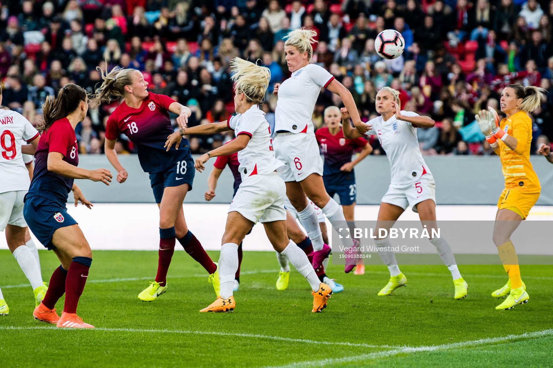 Frida Maanum of Norway scores 1-1