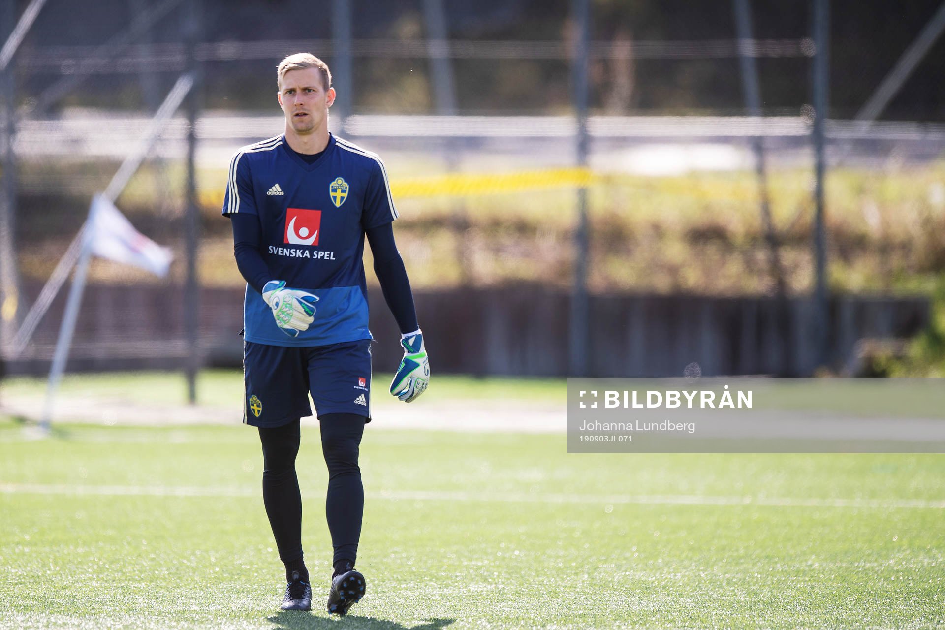 Goalkeeper Karl-Johan Johnsson of the Swedish national
