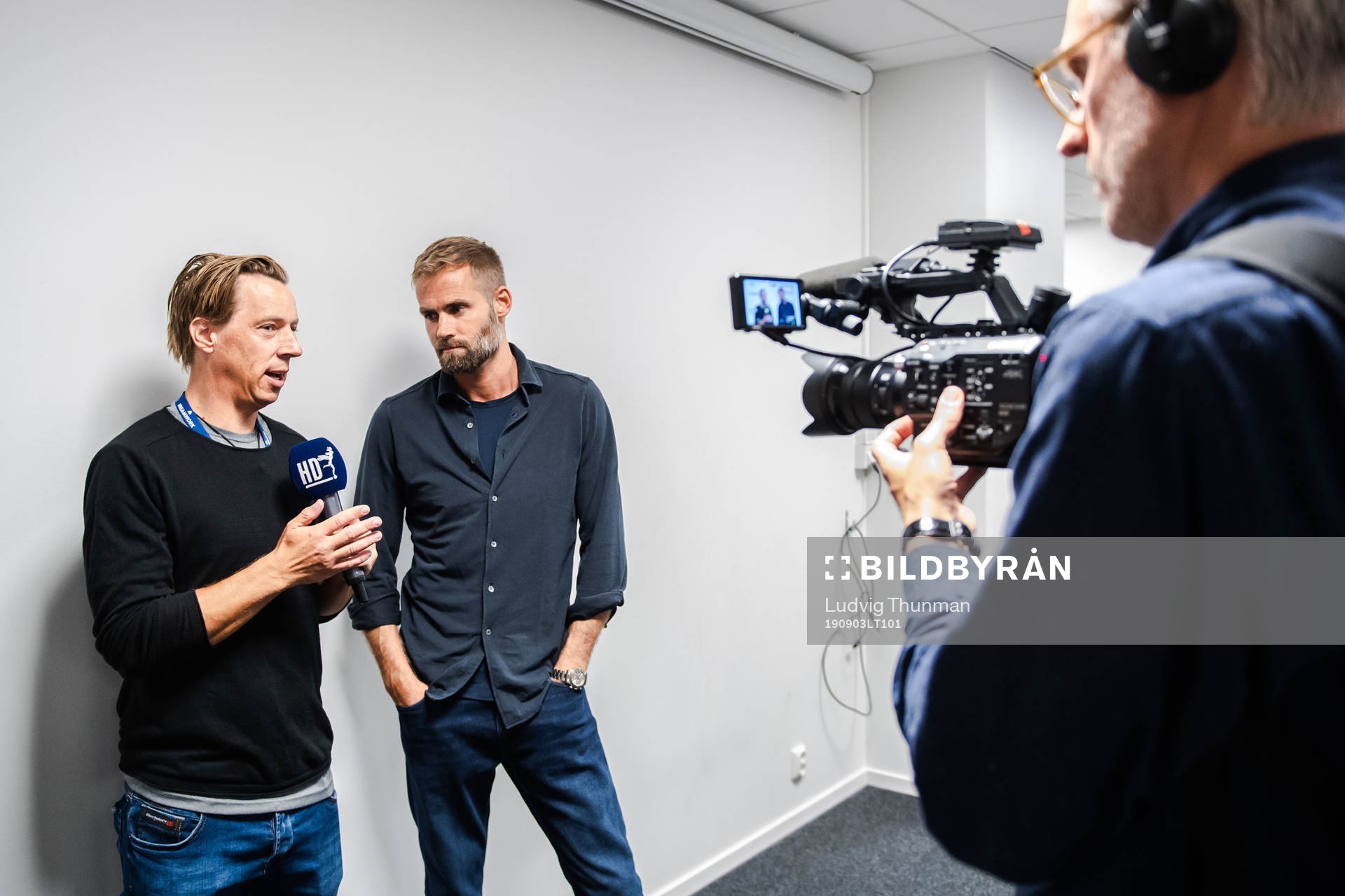 Olof Mellberg blir intervjuad av Helsingborgs Dagblad