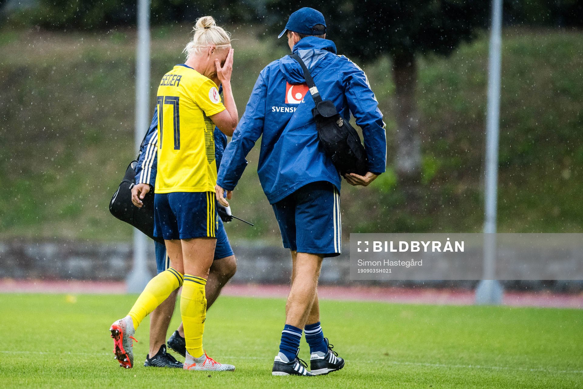 Caroline Seger of Sweden leaves the pitch