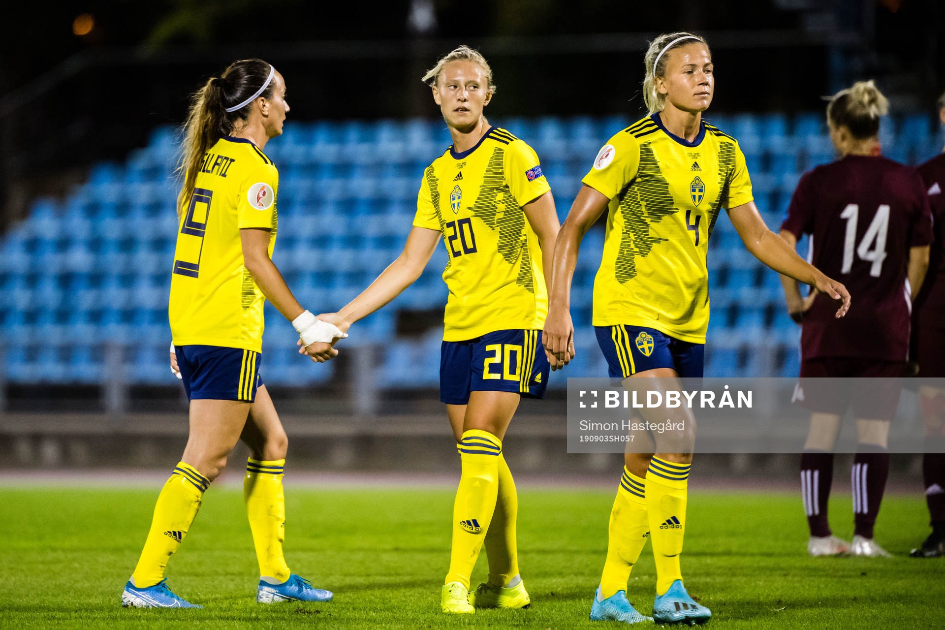 Kosovare Asllani, Rebecka Blomqvist and Hanna Glas of