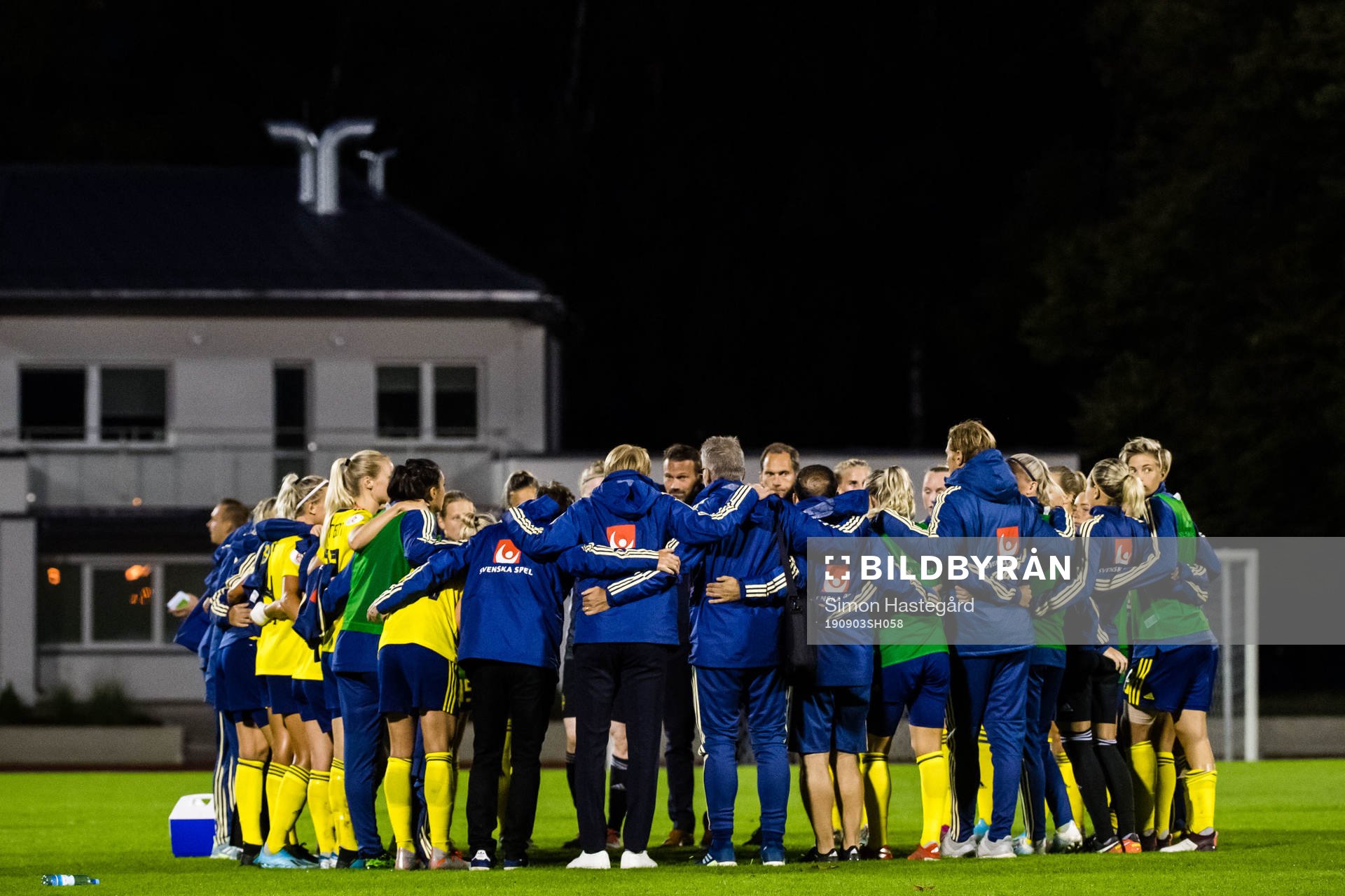 Players of Sweden after the UEFA Women's Euro Qualifier football match between Latvia and Sweden on September 3, 2019 in Liepāja.