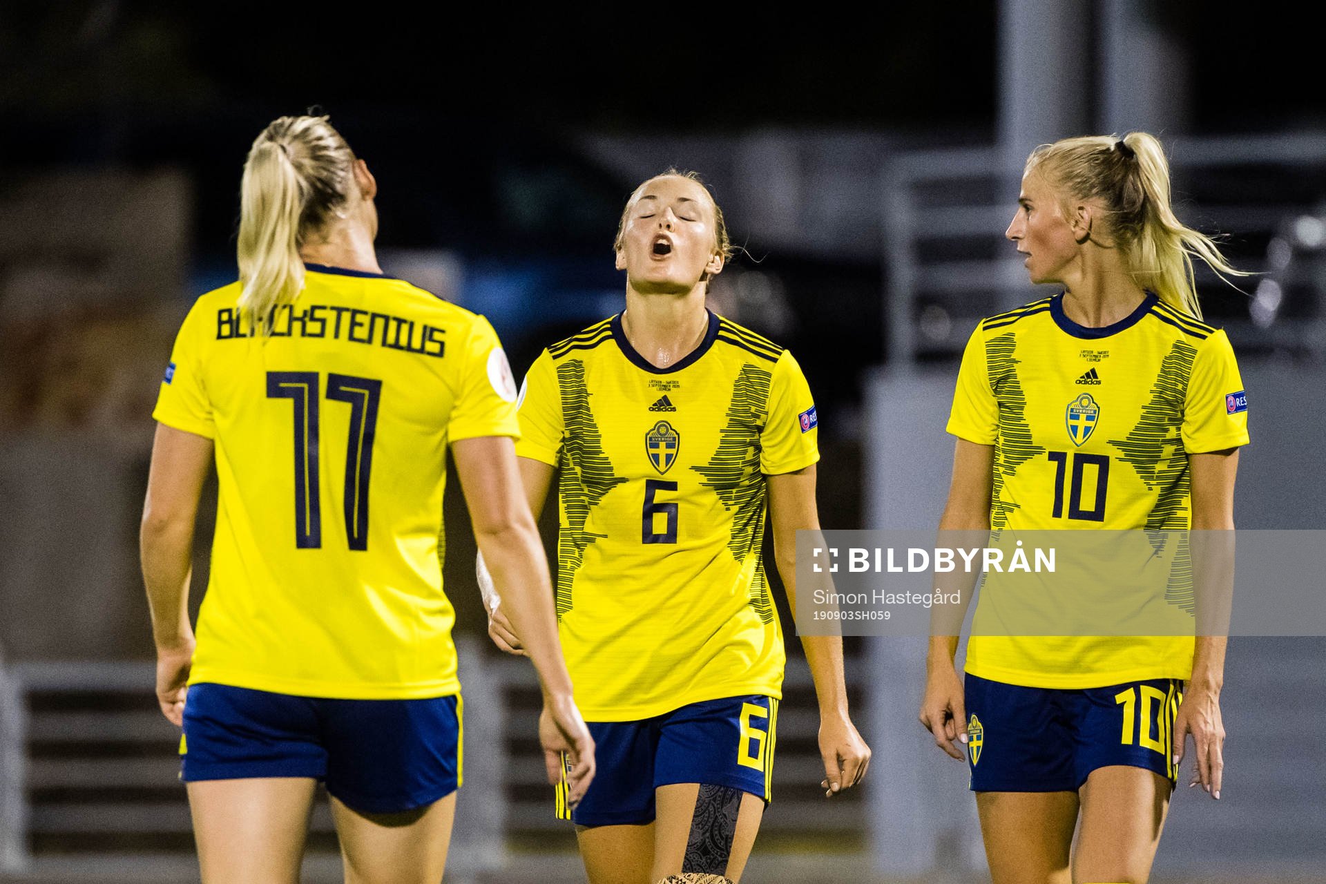 Stina Blackstenius, Magdalena Eriksson and Sofia Jakobsson