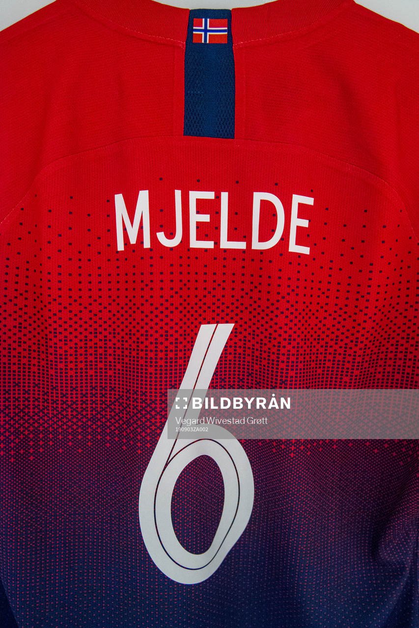 The shirt of Maren Mjelde of Norway in the dressing room