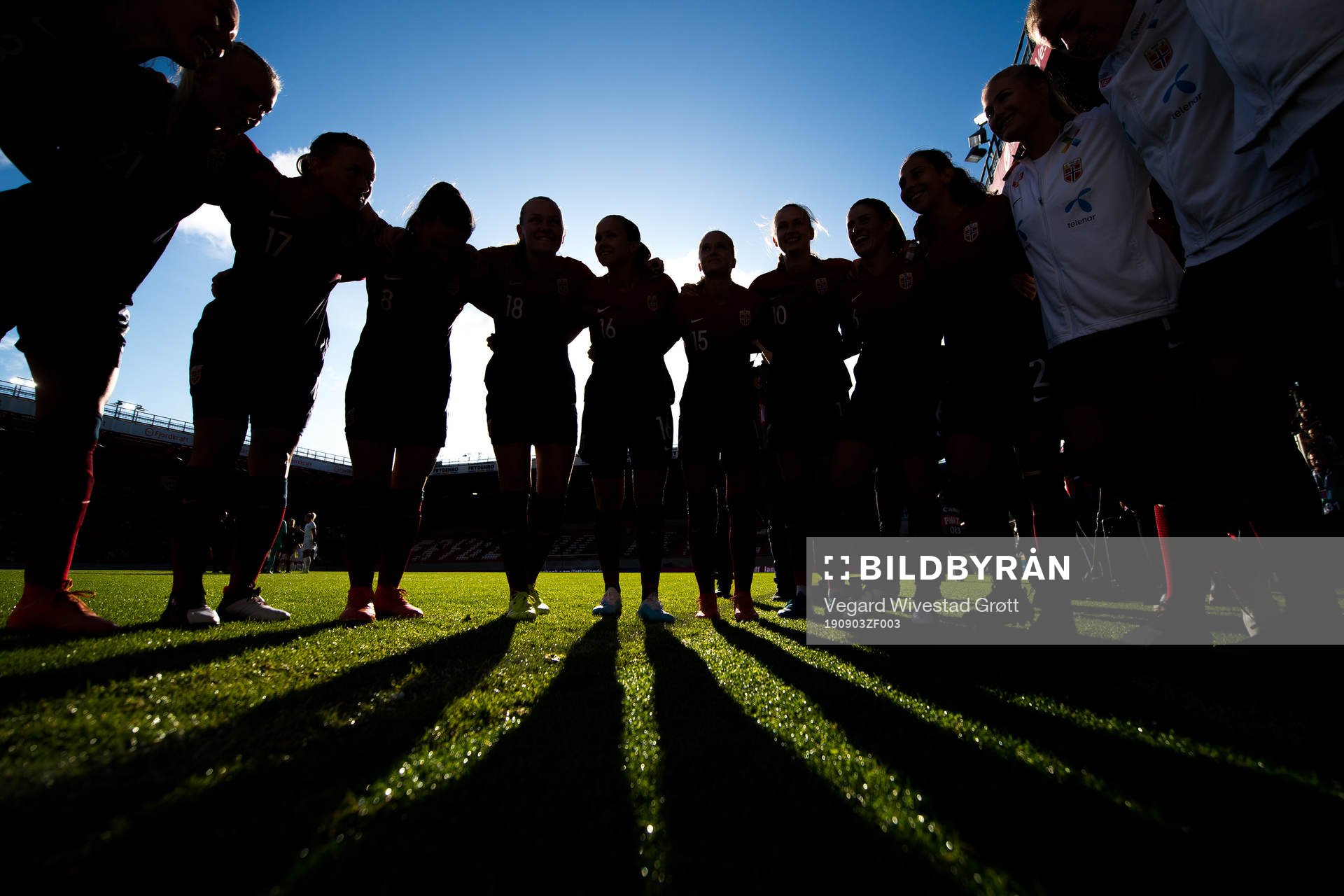 The silhouettes of the players of Norway
