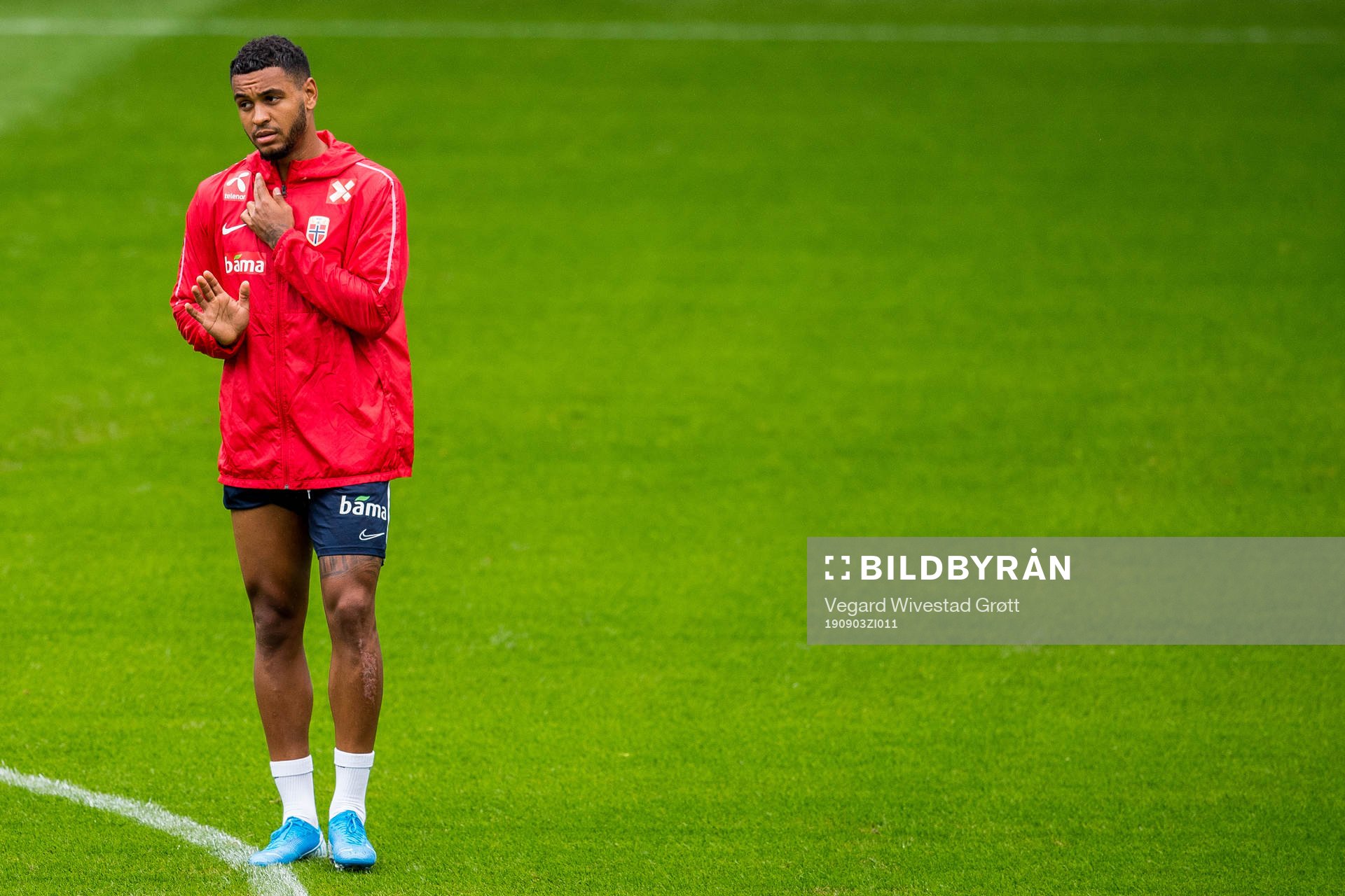 Joshua King of Norway during a training session on September 3, 2019 in Oslo.