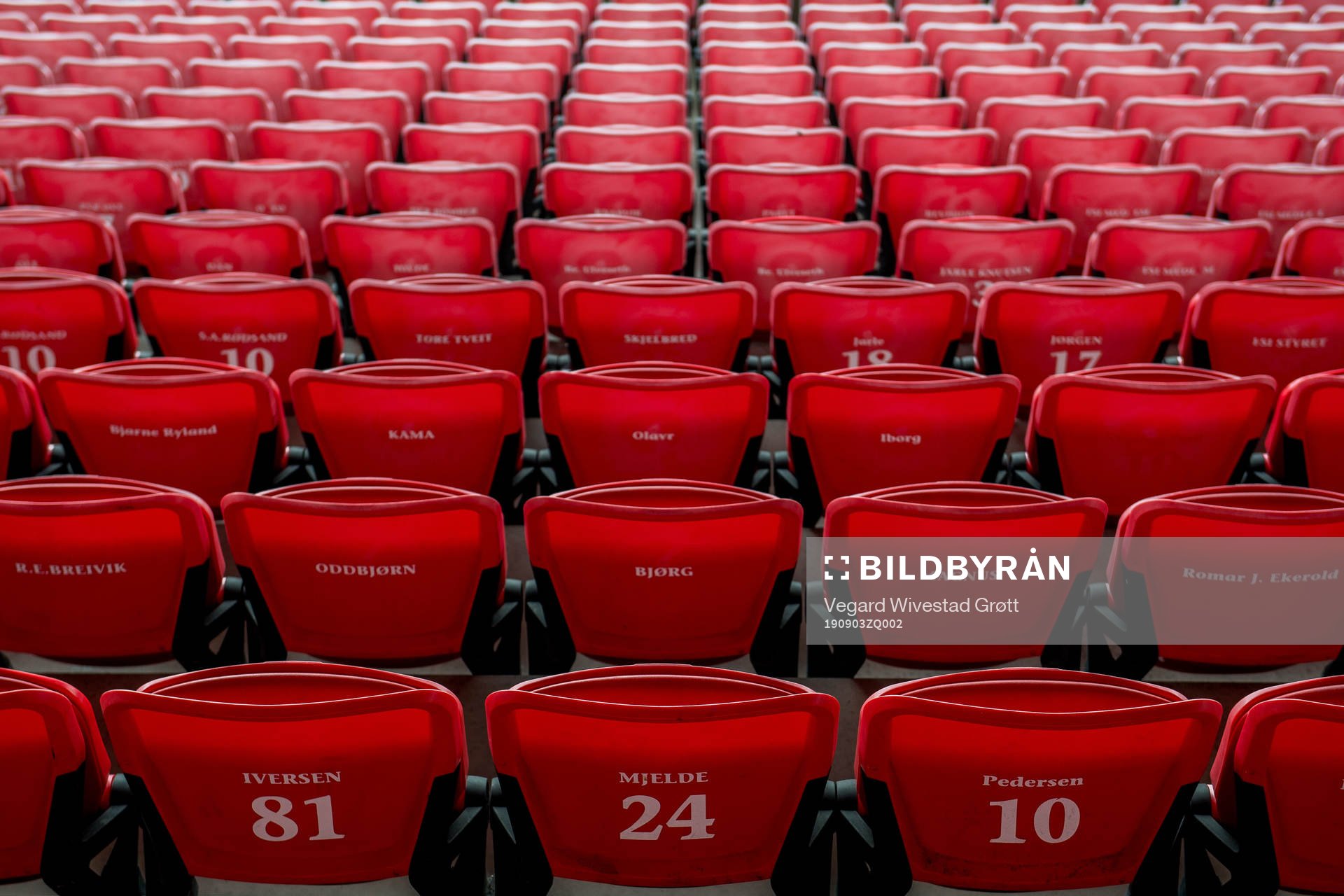 Empty seats at Brann stadion