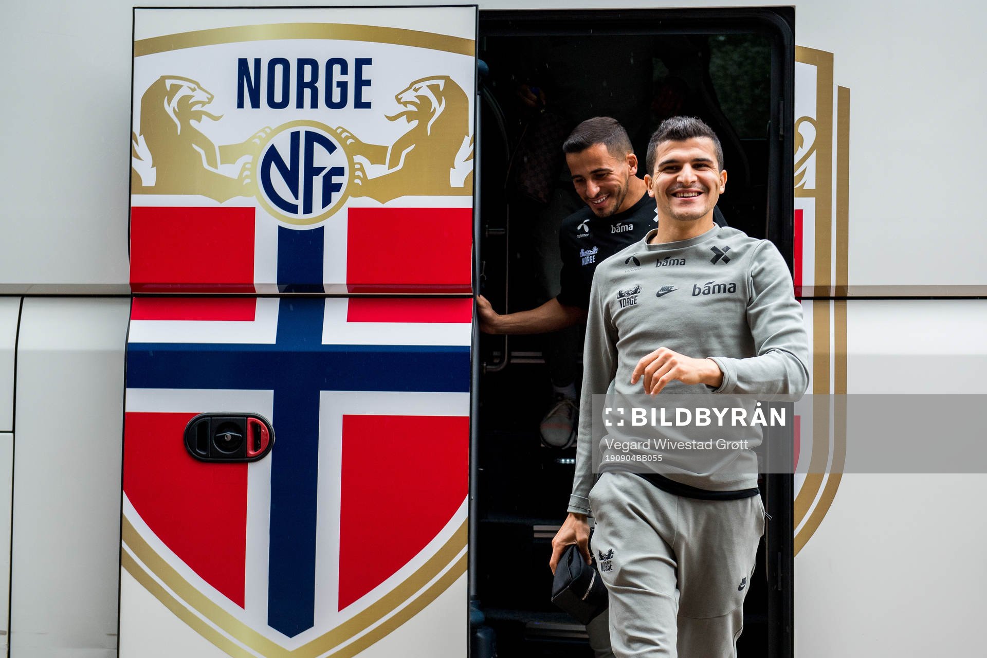 Omar Elabdellaoui and Tarik Elyounoussi of Norway