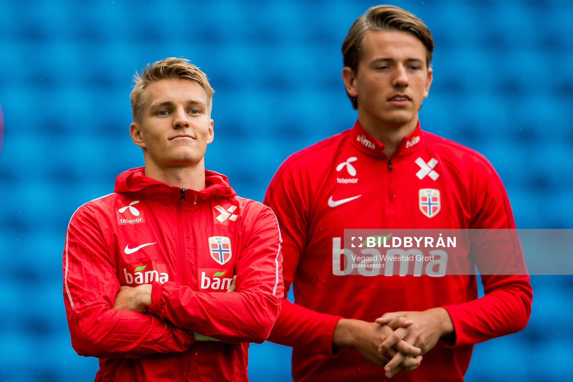 Martin Ødegaard and Sander Berge of Norway