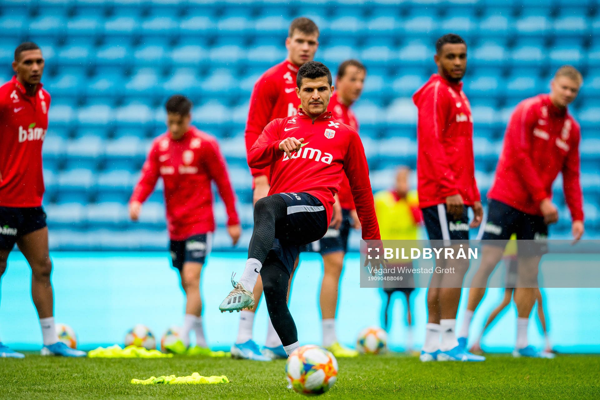 Tarik Elyounoussi of Norway during a training session on September 4, 2019 in Oslo.
