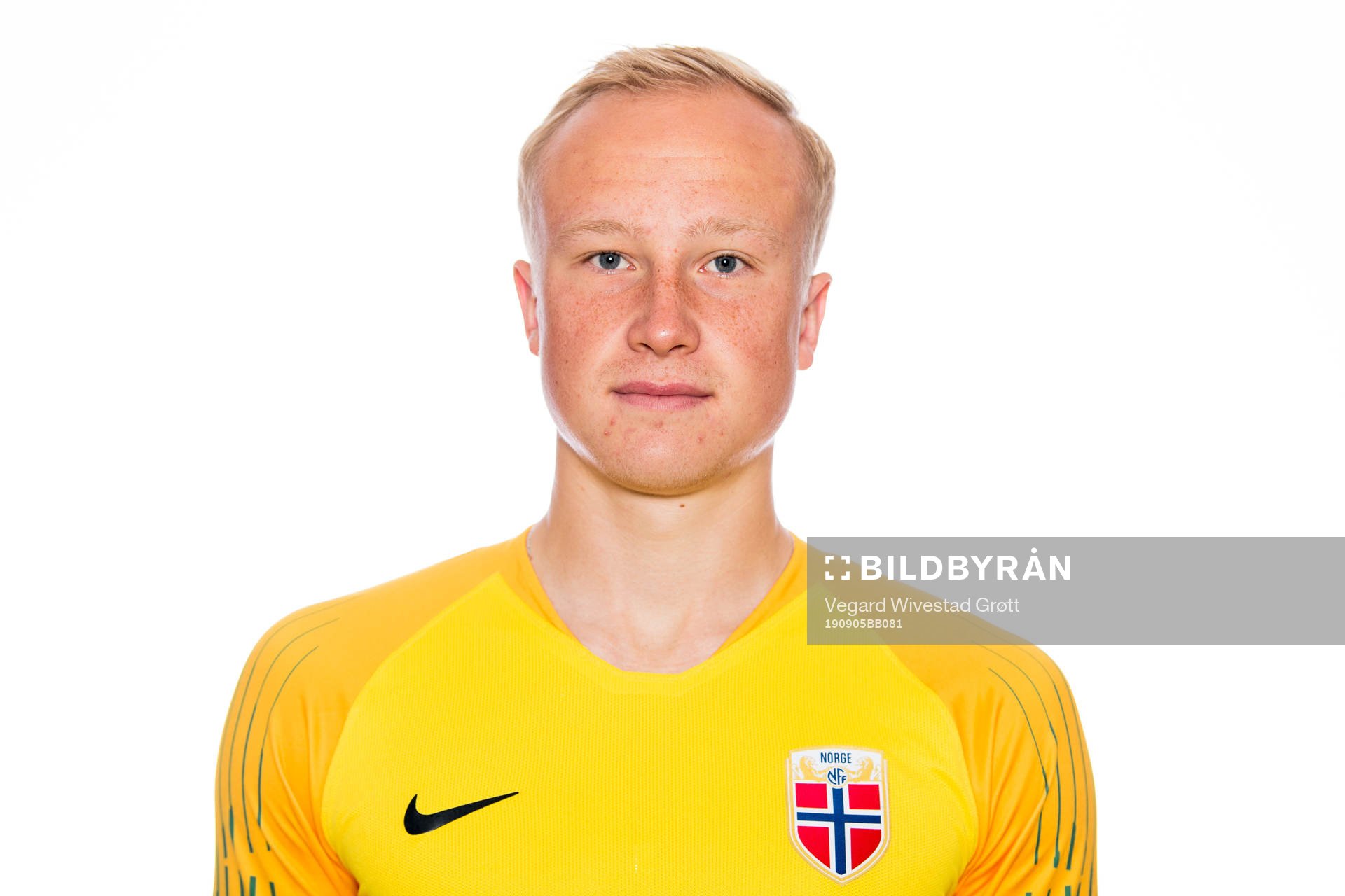 Goalkeeper Julian Faye Lund of Norway poses for a portrait