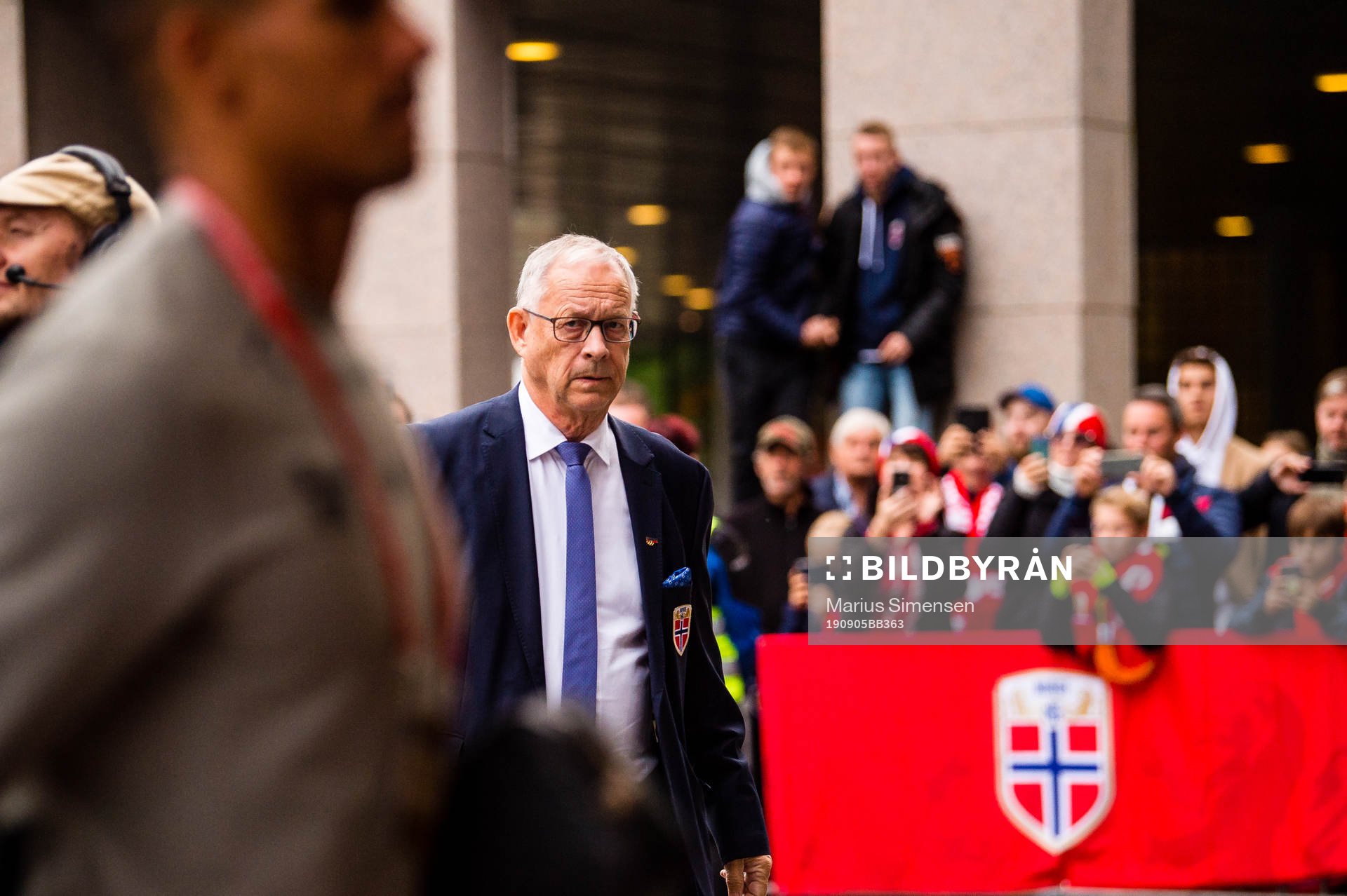 Lars Lagerbäck, head coach of Norway, arrives