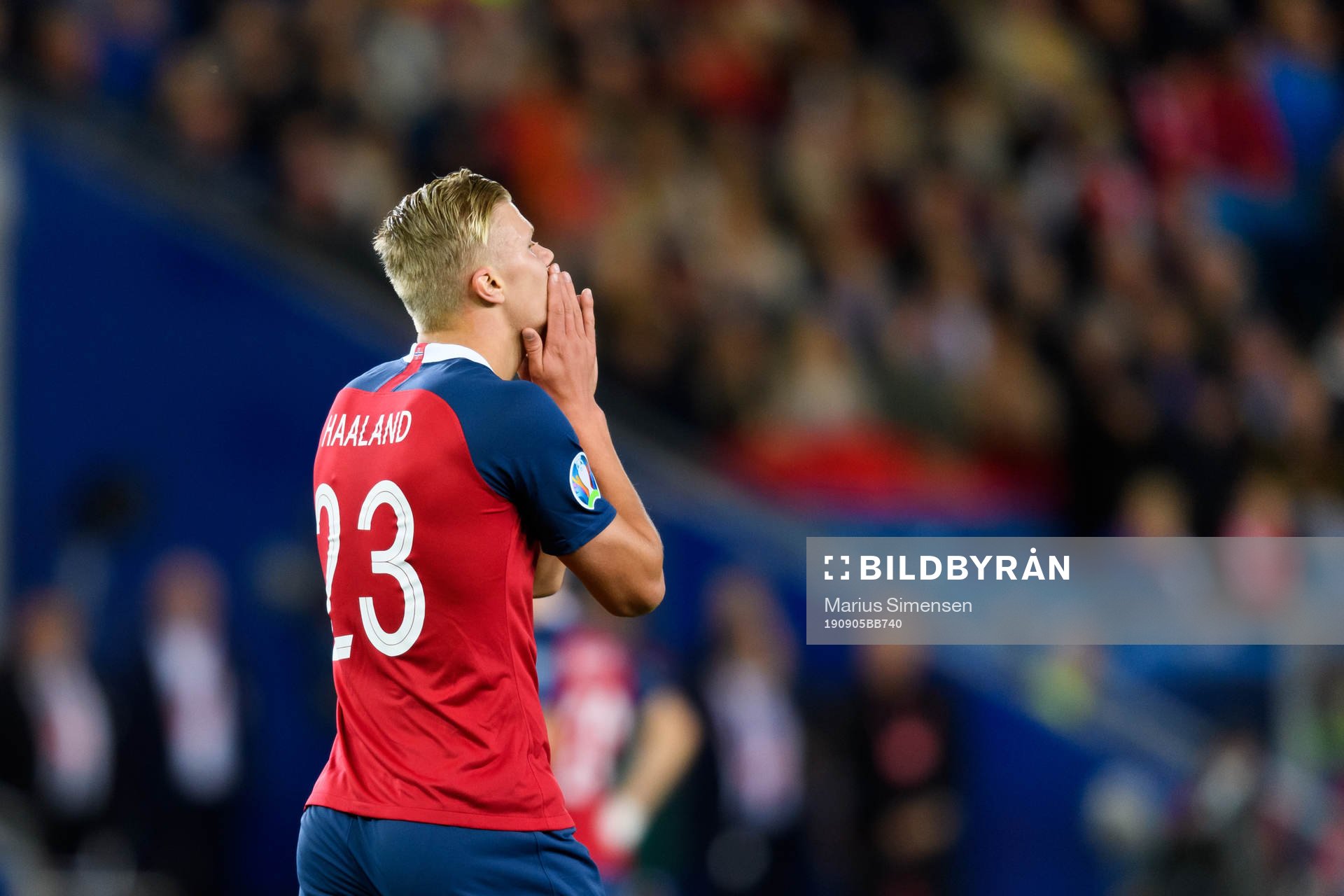 Erling Braut Haaland of Norway looks dejected