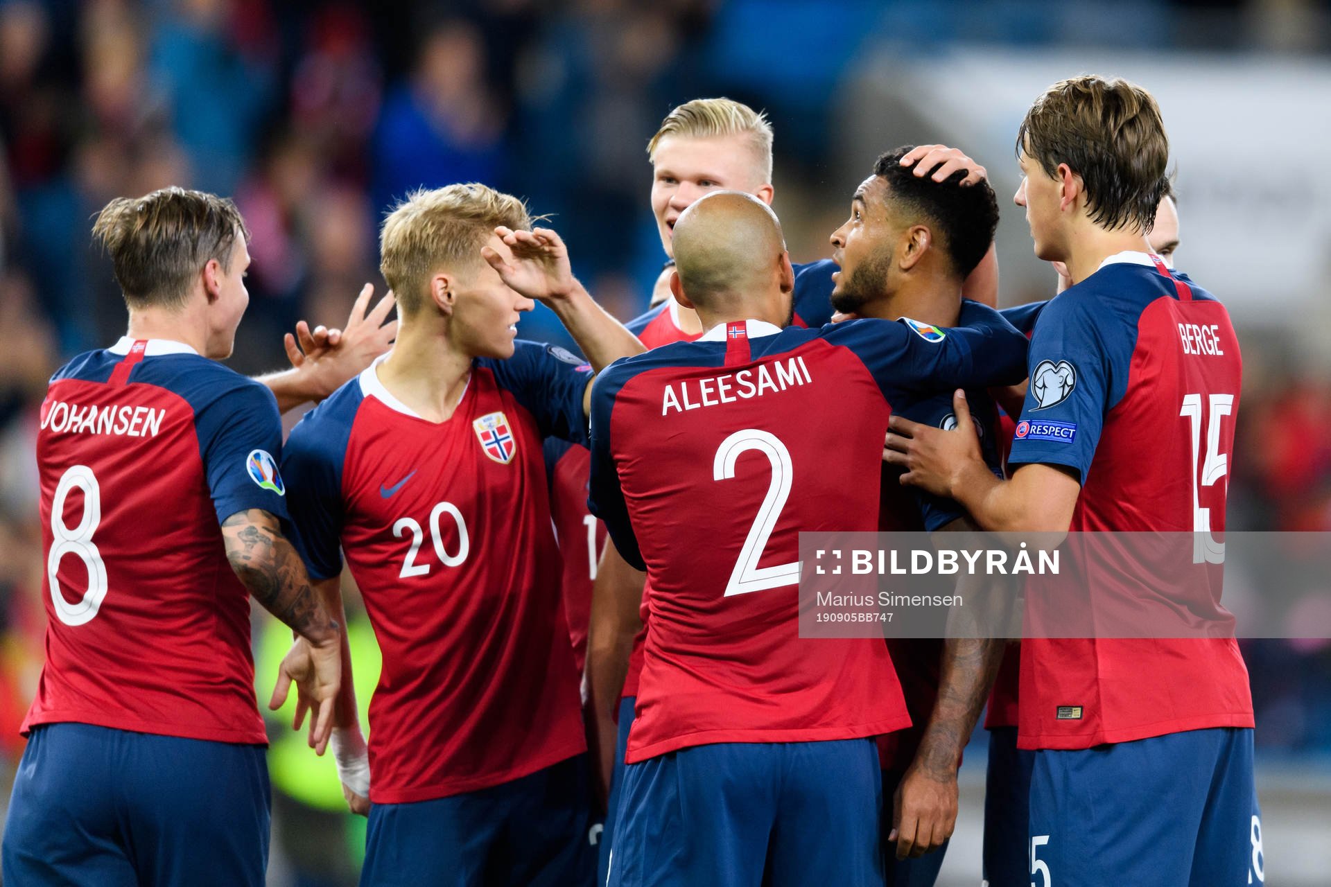 Joshua King of Norway celebrates