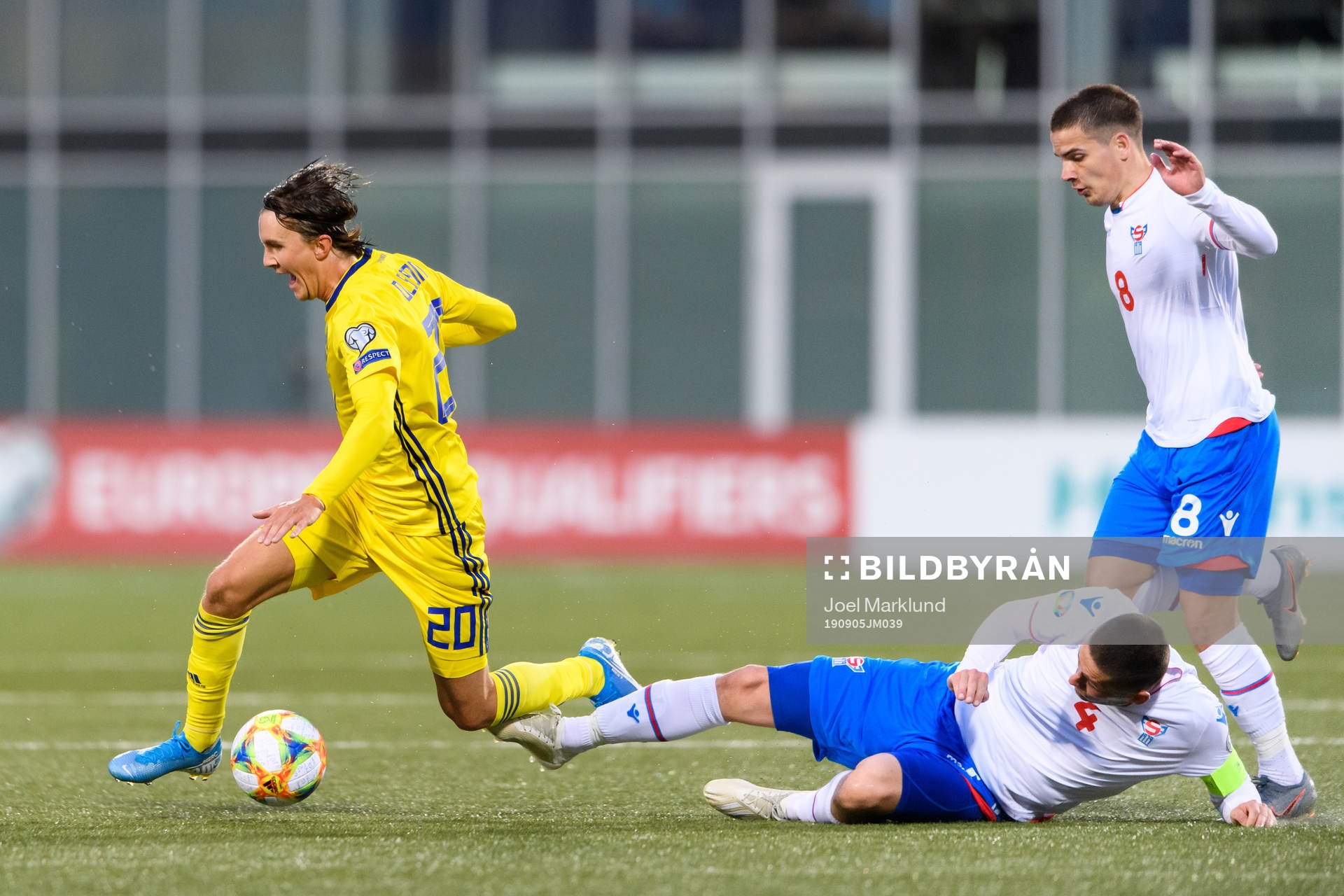 Kristoffer Olsson of Sweden in a situation with Atli