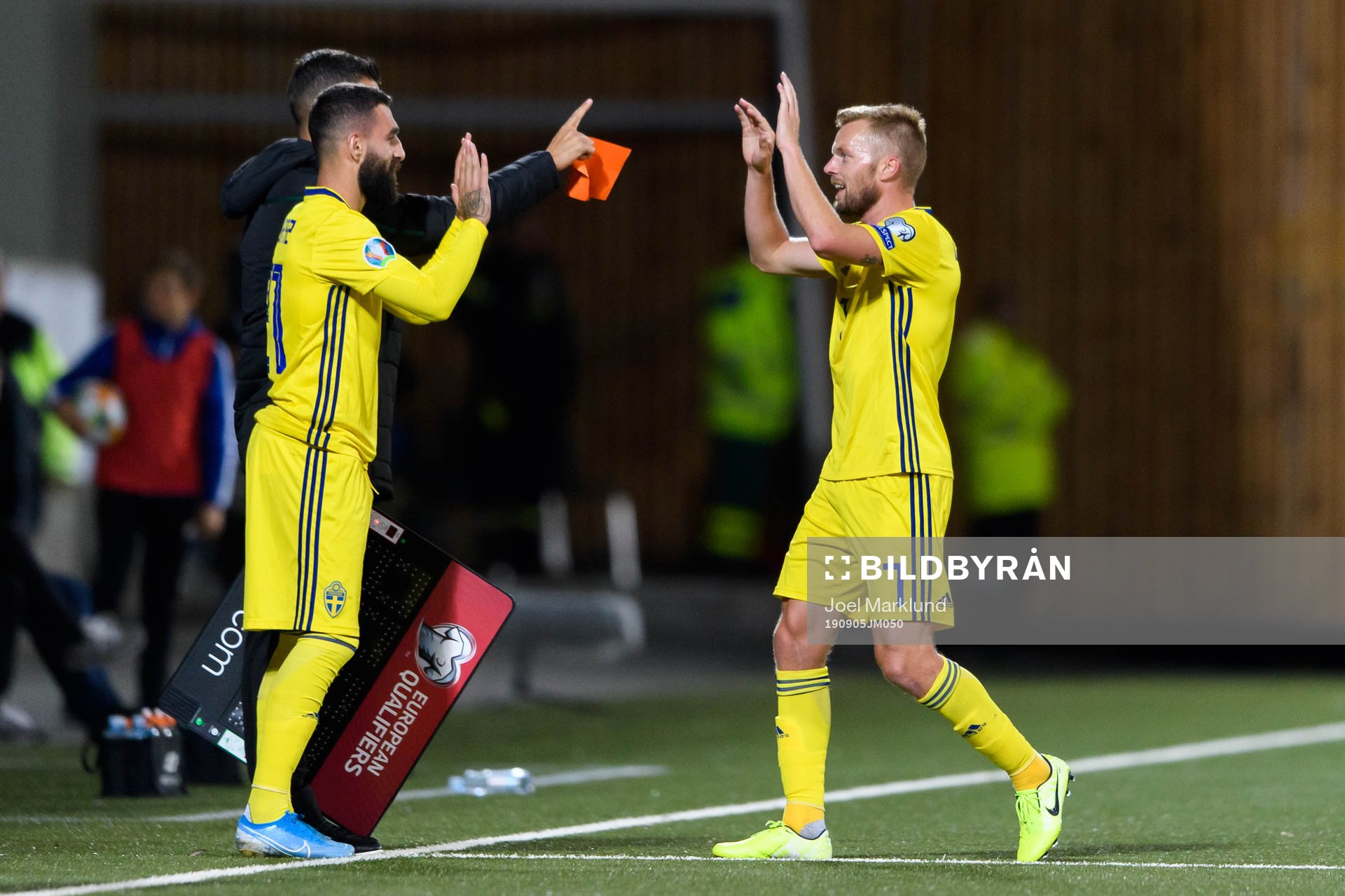 Sebastian Larsson (R) of Sweden is replaced by Jimmy Durmaz