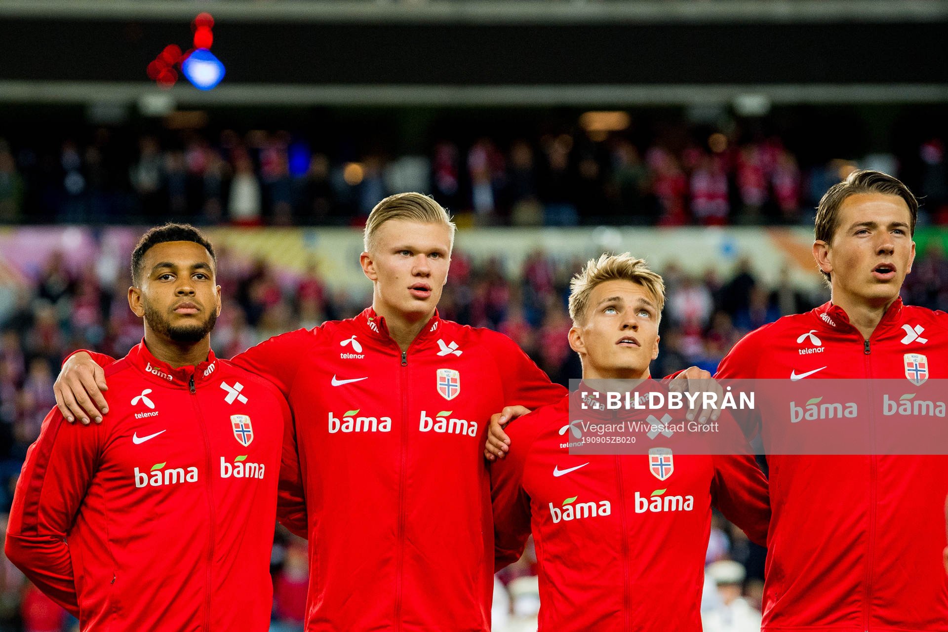 Joshua King, Erling Braut Haaland, Martin Ødegaard and