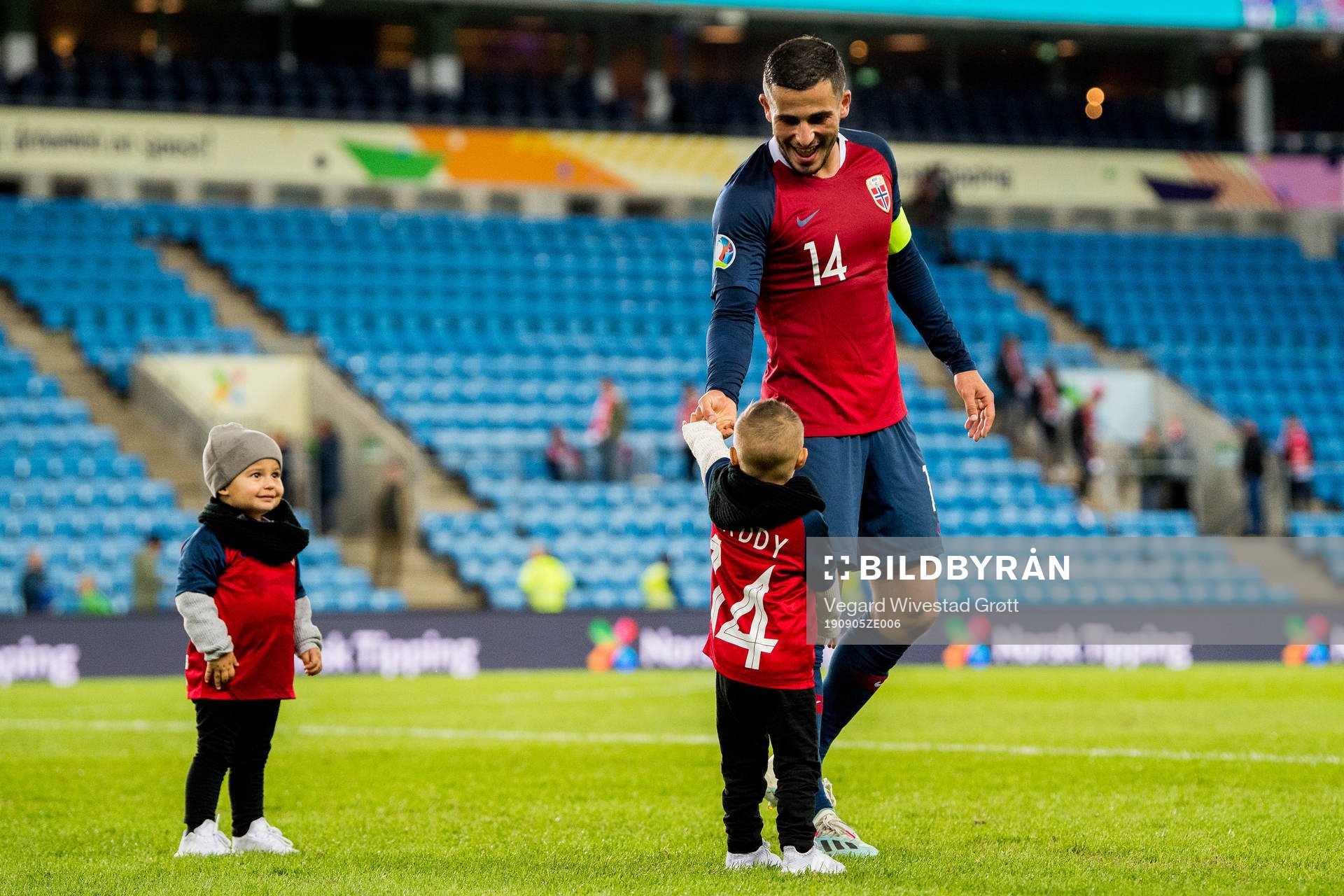 Omar Elabdellaoui of Norway with his sons